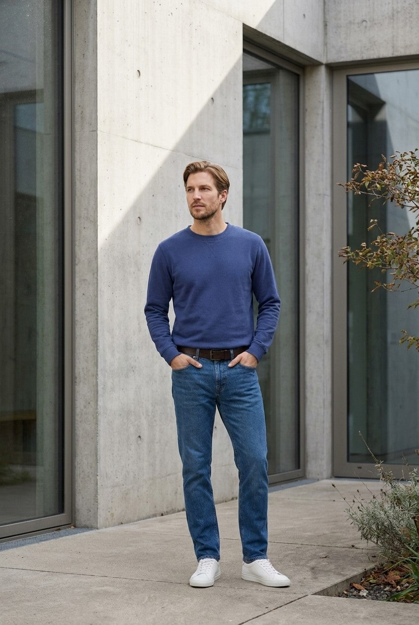 Men's Loopback Crewneck Sweatshirt | Blackstone London