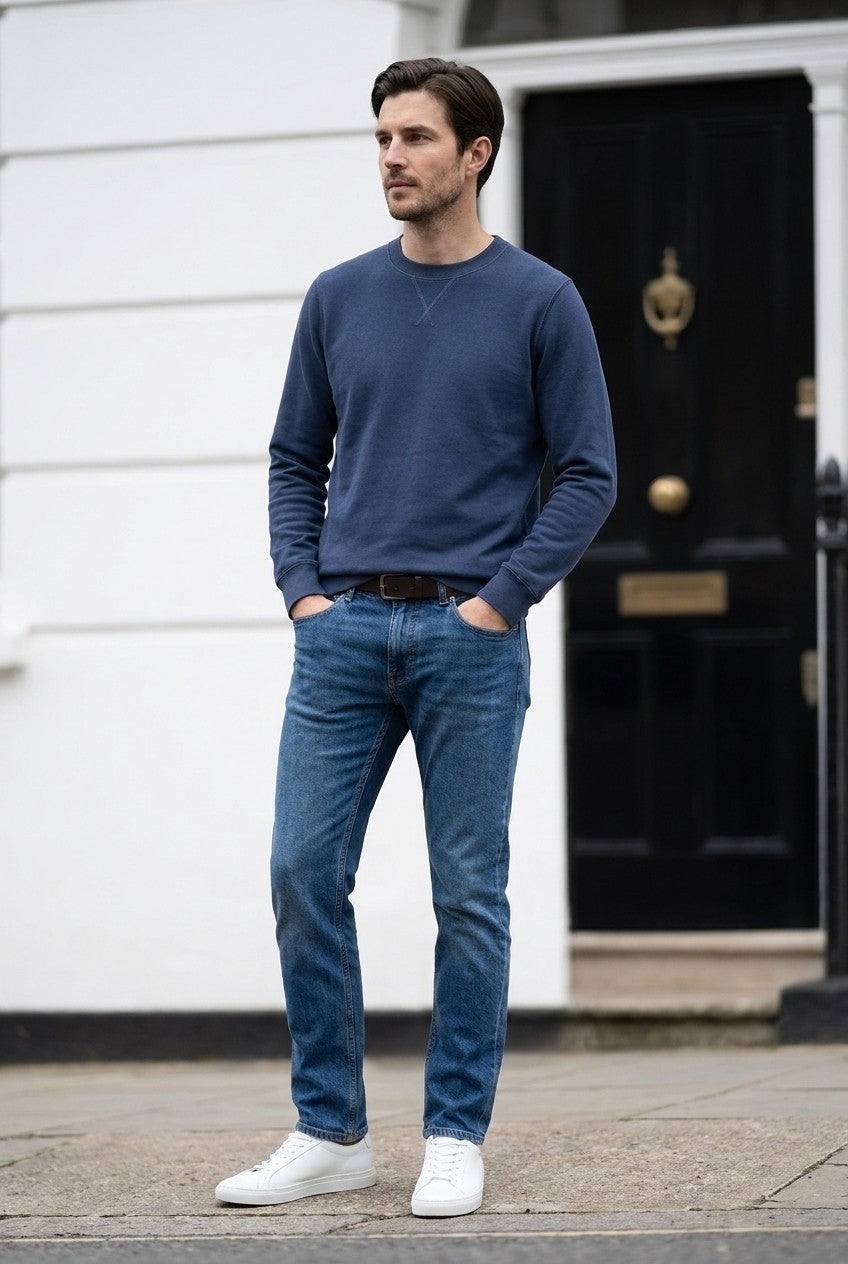 Men's Loopback Crewneck Sweatshirt | Blackstone London