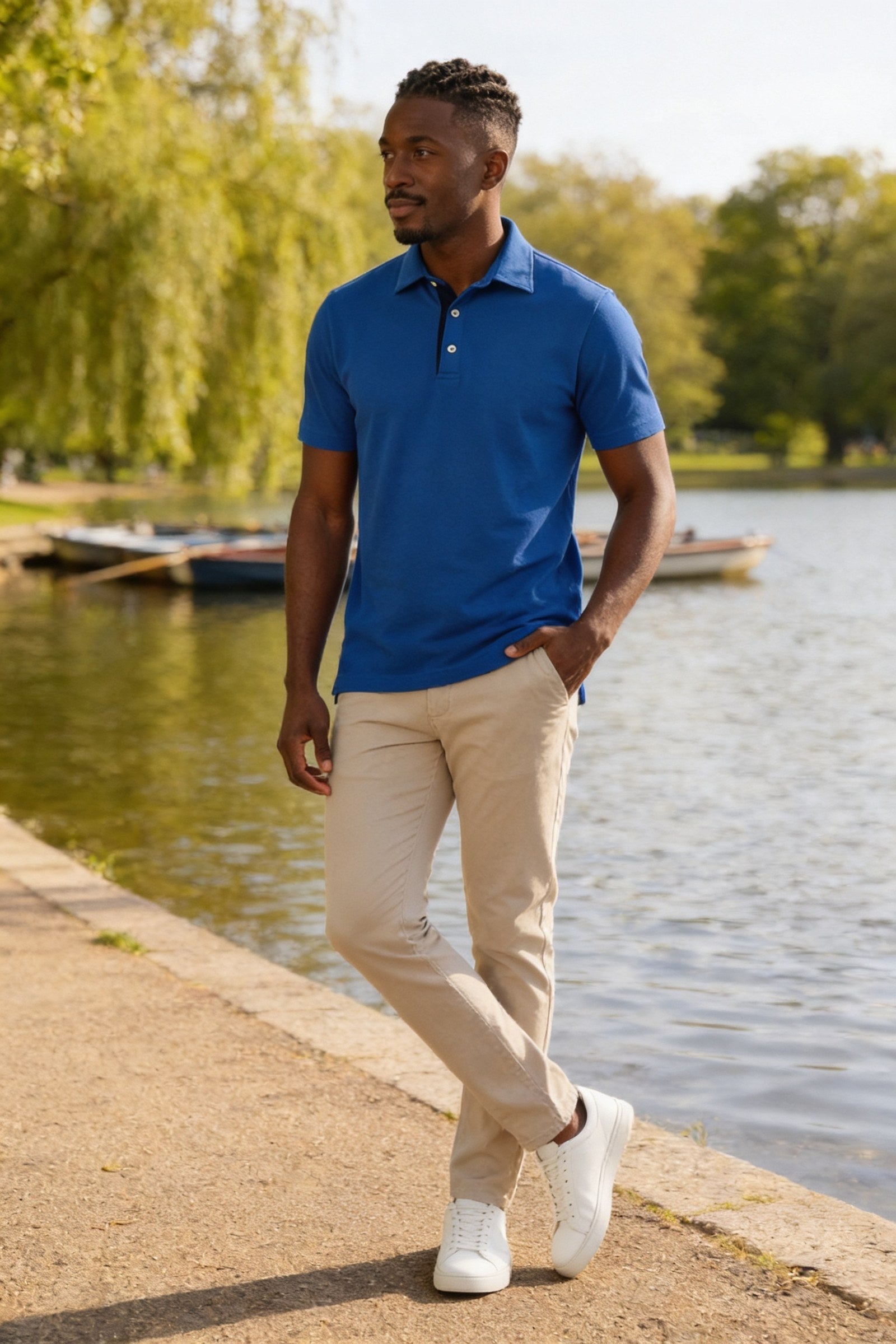 Men's Classic Fit Pique Polo Shirt | Blackstone London