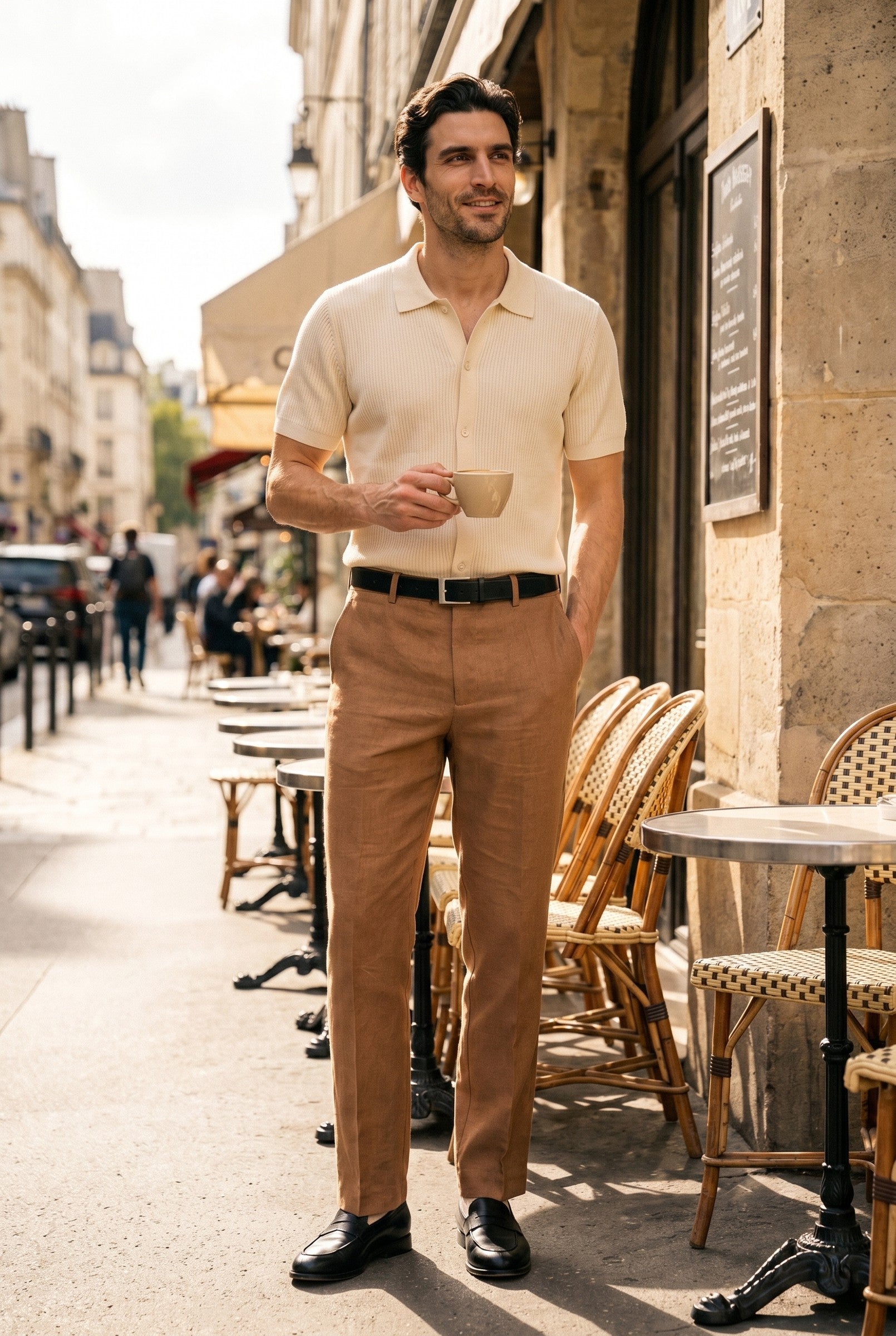 Men's Linen Tailored Trousers | Blackstone London