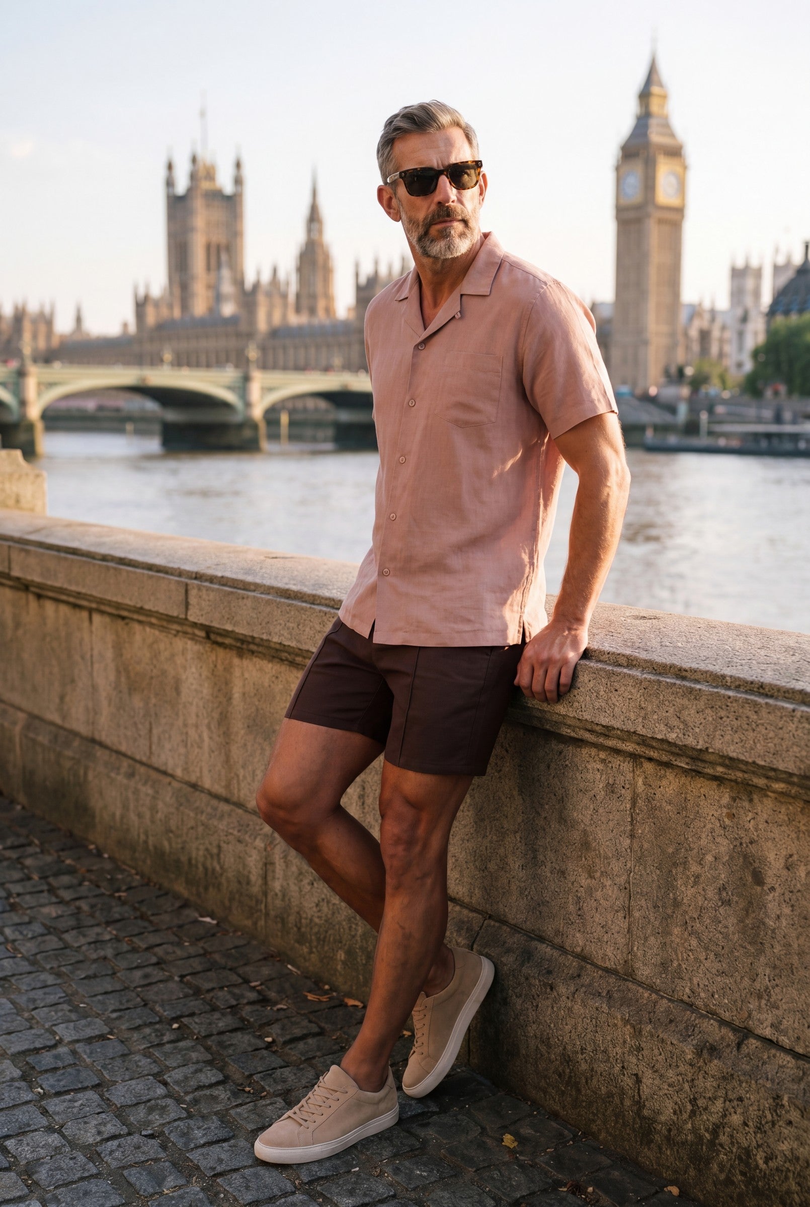 Men's Linen Cuban Collar Shirt | Blackstone London