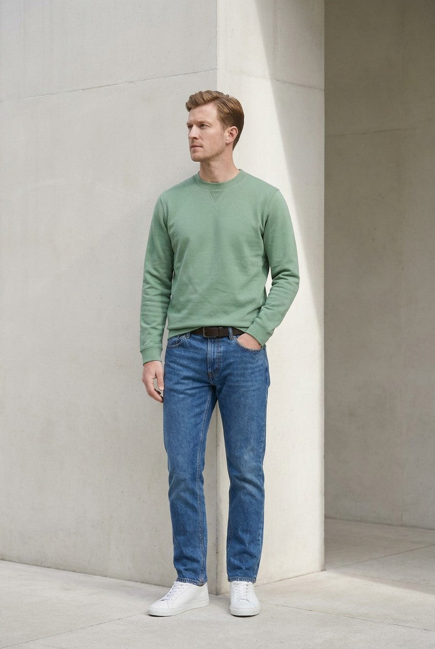 Men's Loopback Crewneck Sweatshirt | Blackstone London