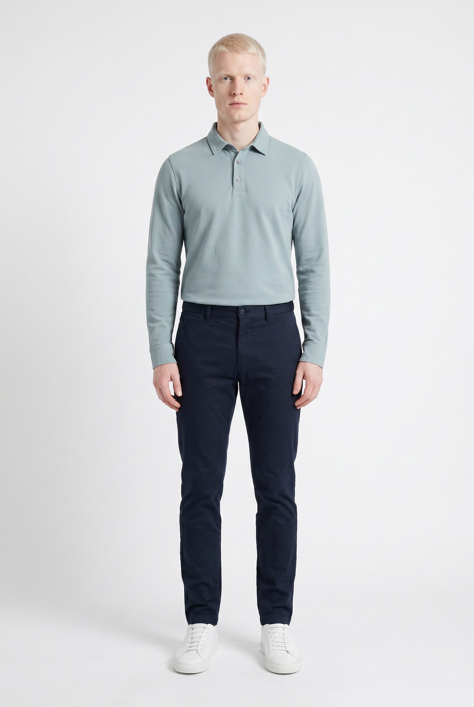 Men's Moxon Long-Sleeve Pique Polo | Blackstone London