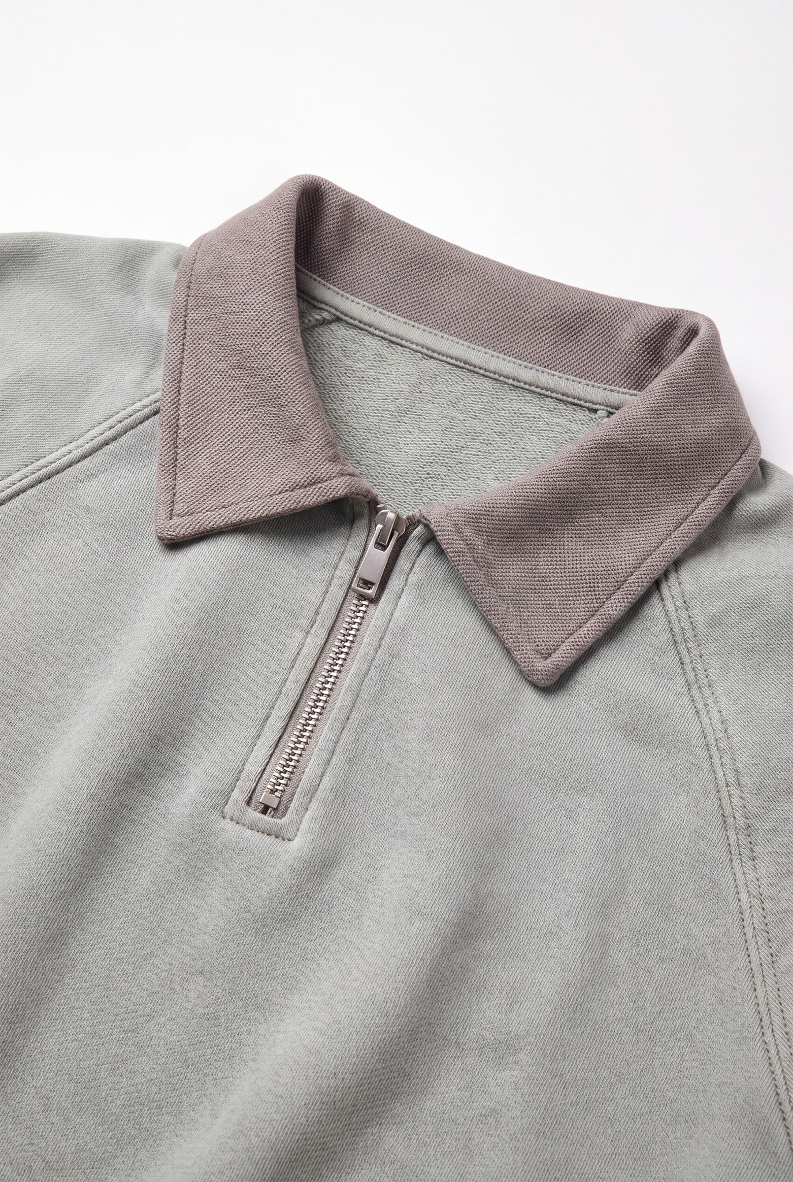 Men's Snow Washed Quarter Zip Polo | Blackstone London