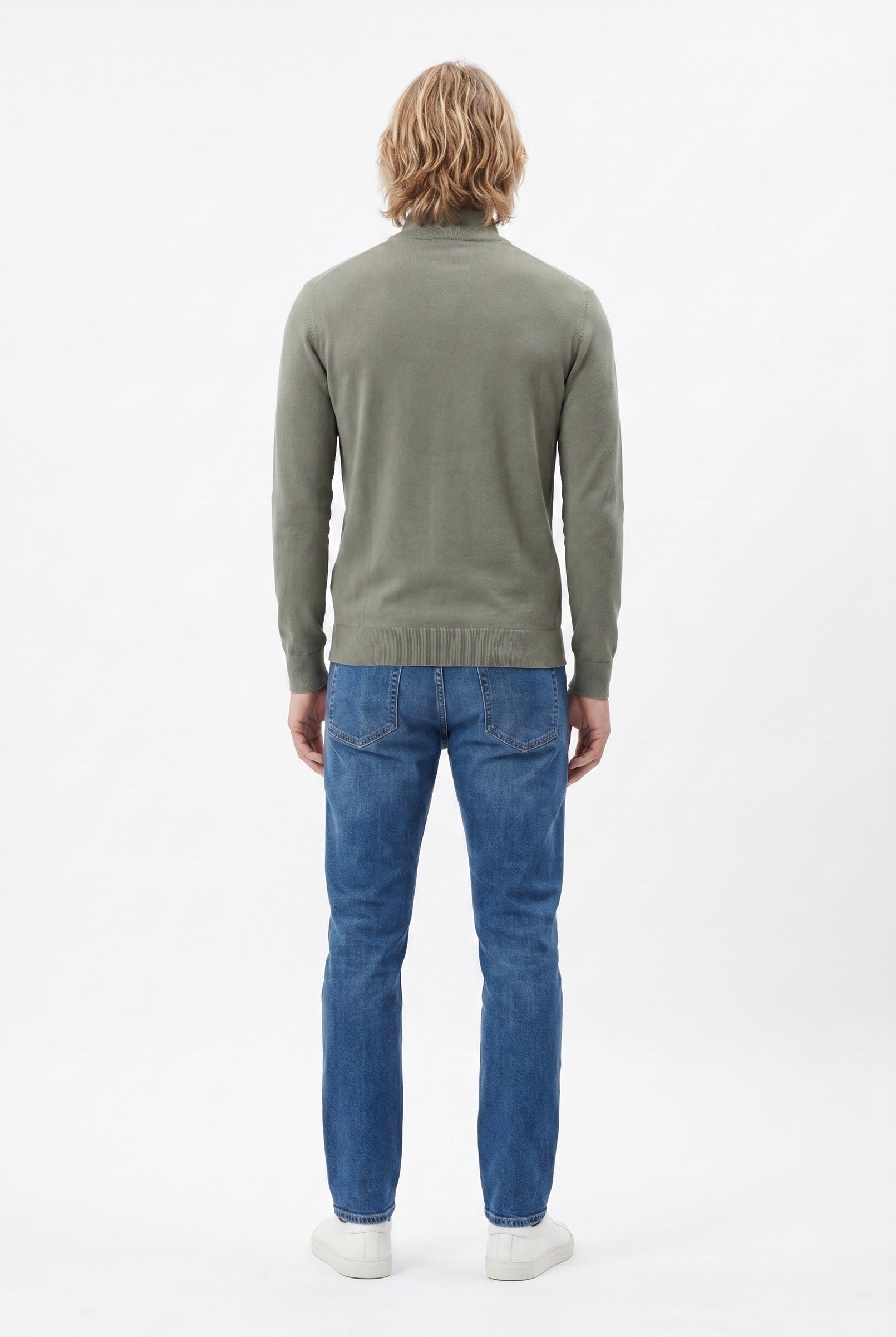 Men's Cotton Knitted Half Zip Funnel Neck Jumper | Blackstone London