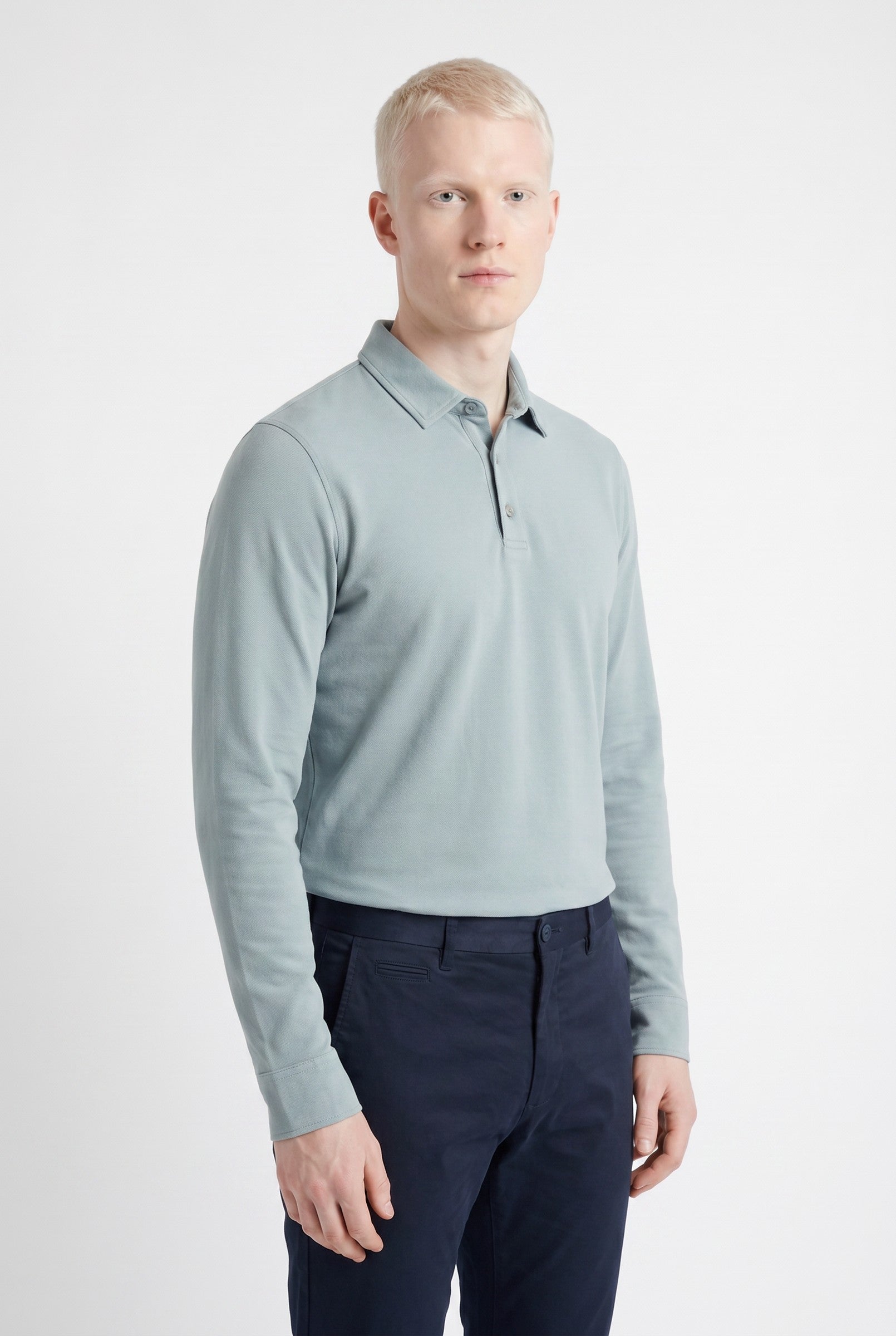 Men's Moxon Long-Sleeve Pique Polo | Blackstone London