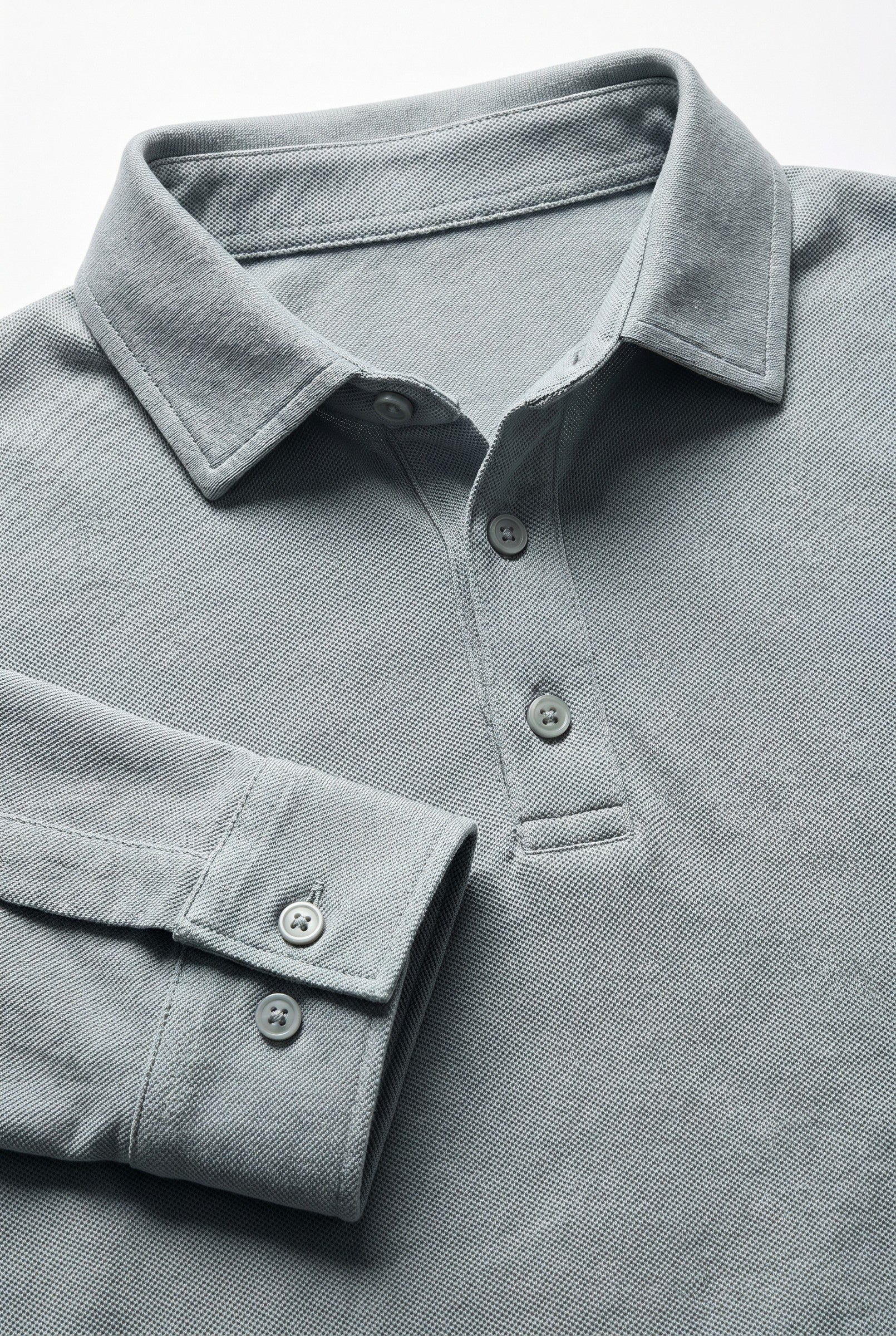 Men's Moxon Long-Sleeve Pique Polo | Blackstone London