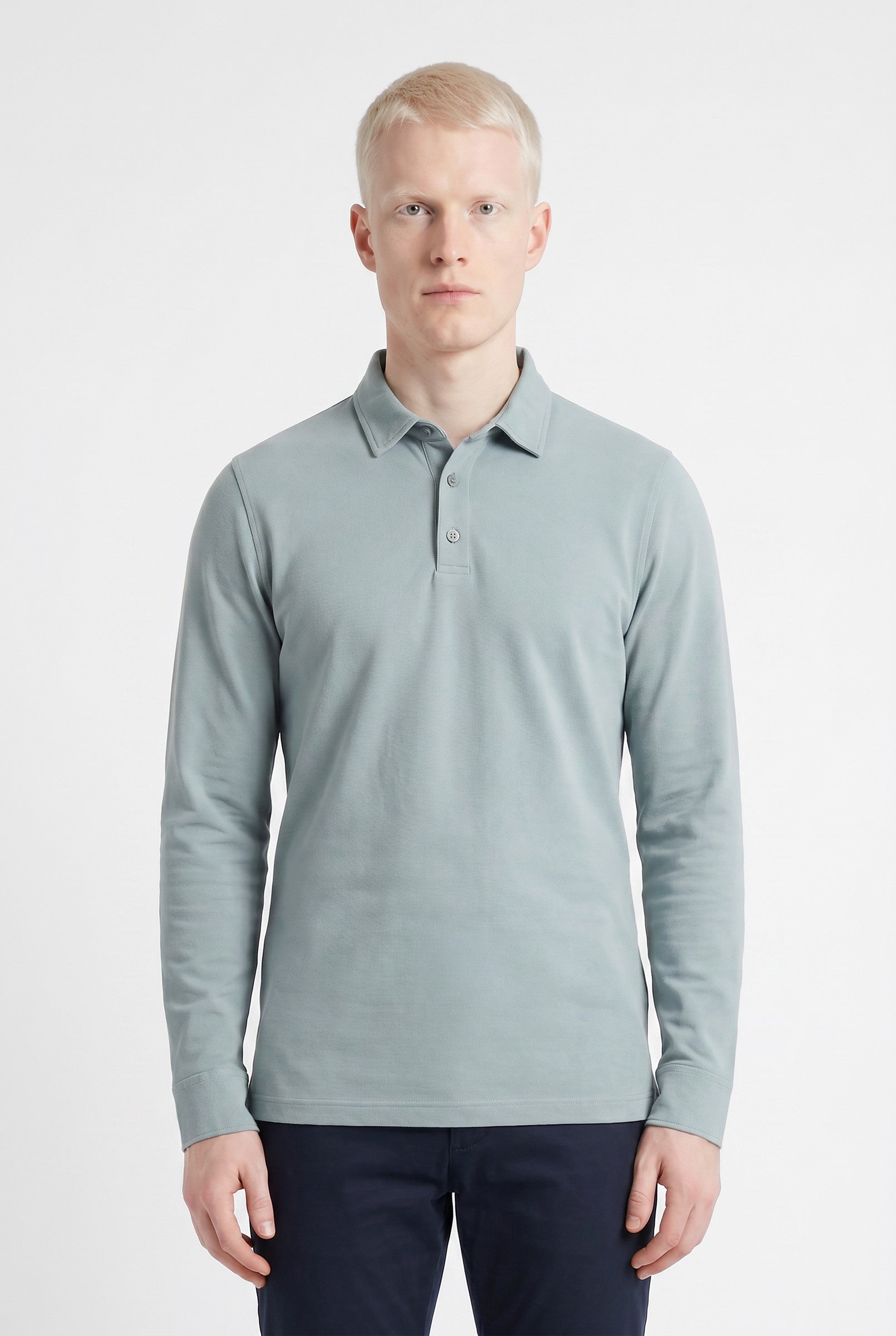 Men's Moxon Long-Sleeve Pique Polo | Blackstone London