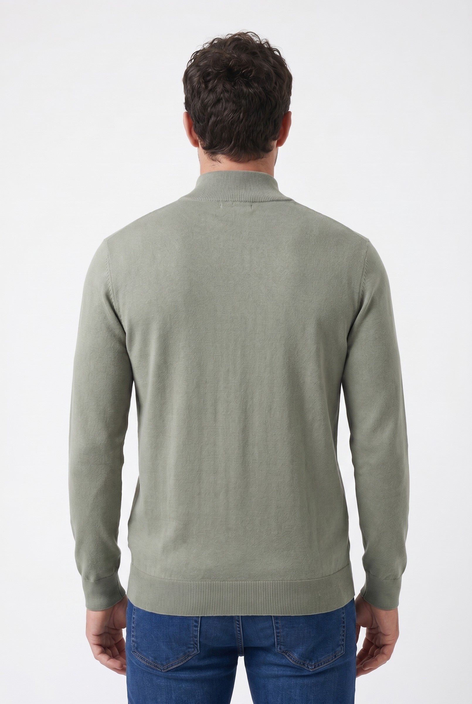 Men's Cotton Knitted Half-Zip Funnel | Blackstone London