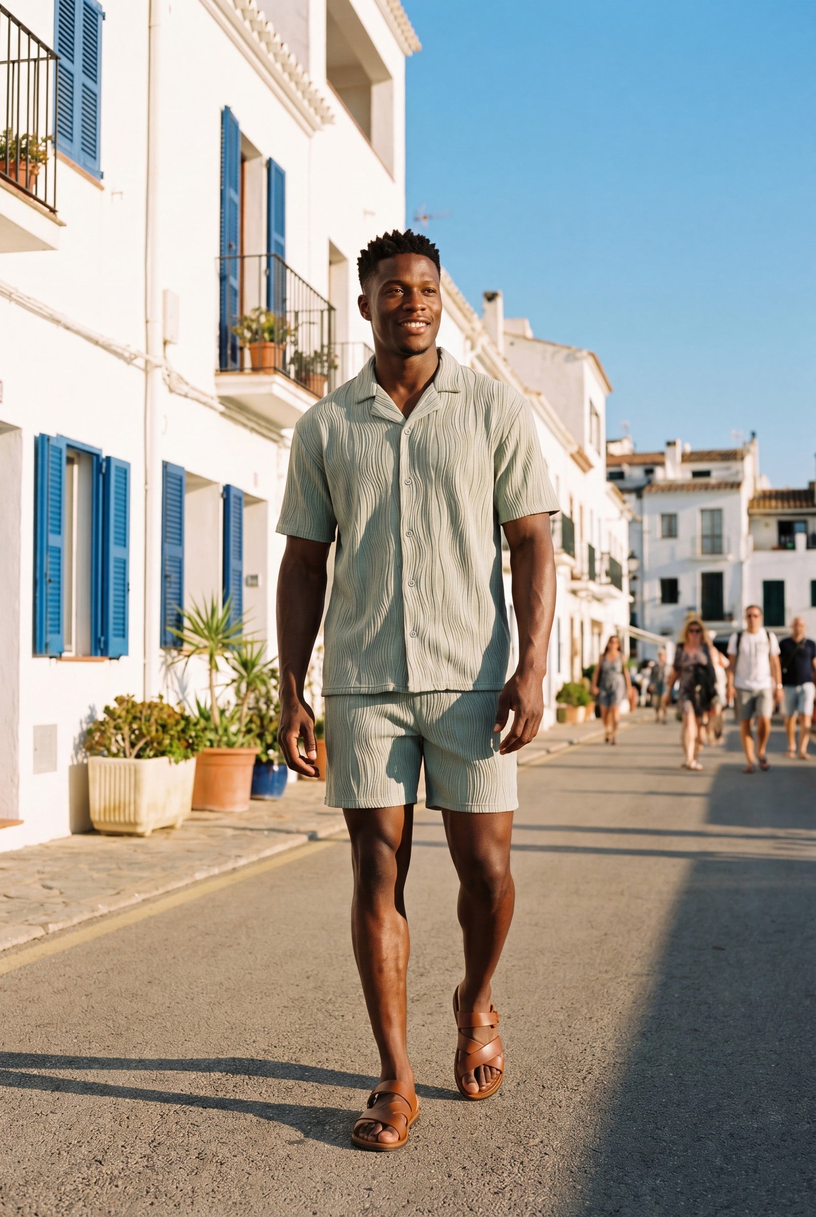 Men's Wave Textured Drawstring Shorts | Blackstone London