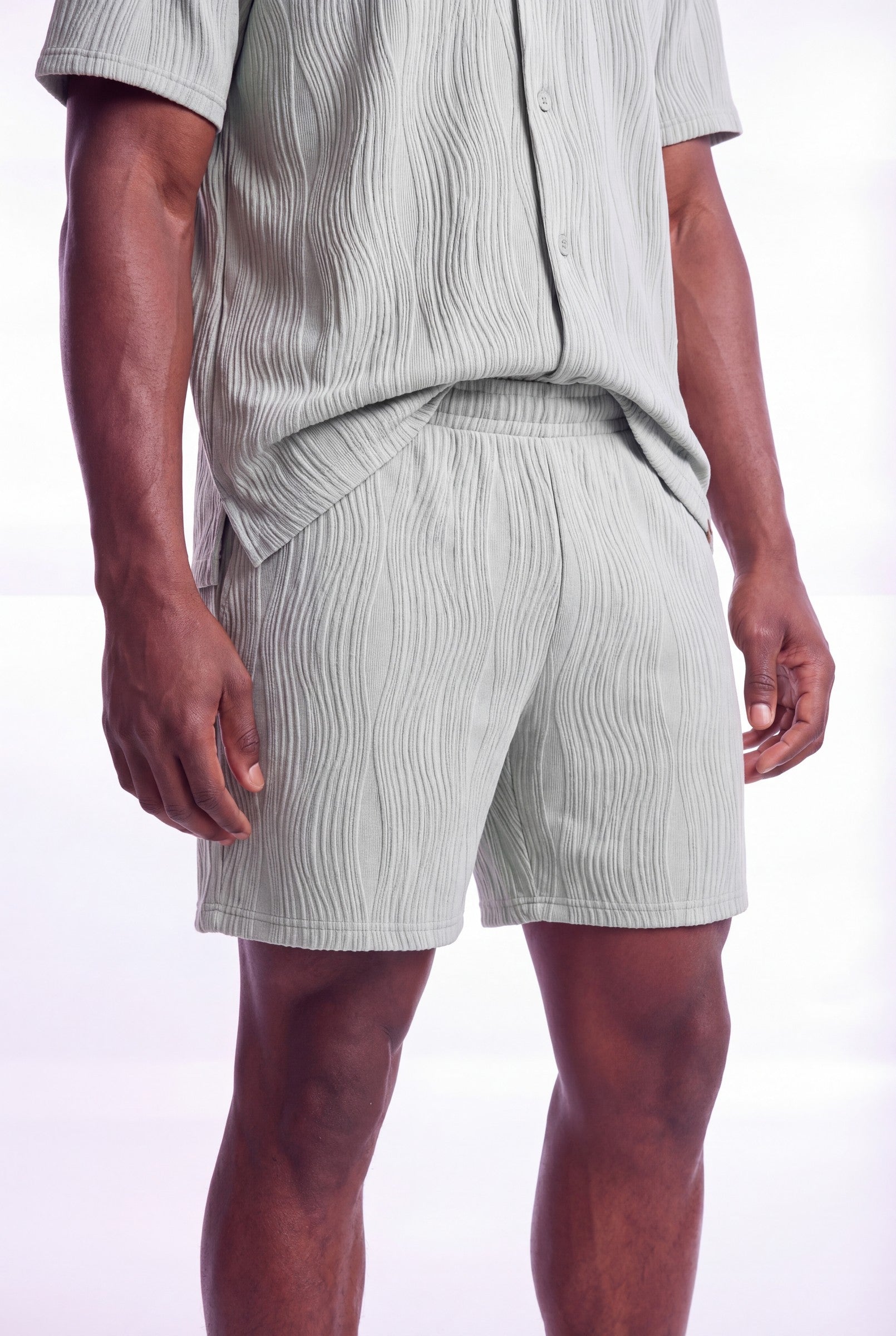 Men's Wave Textured Drawstring Shorts | Blackstone London