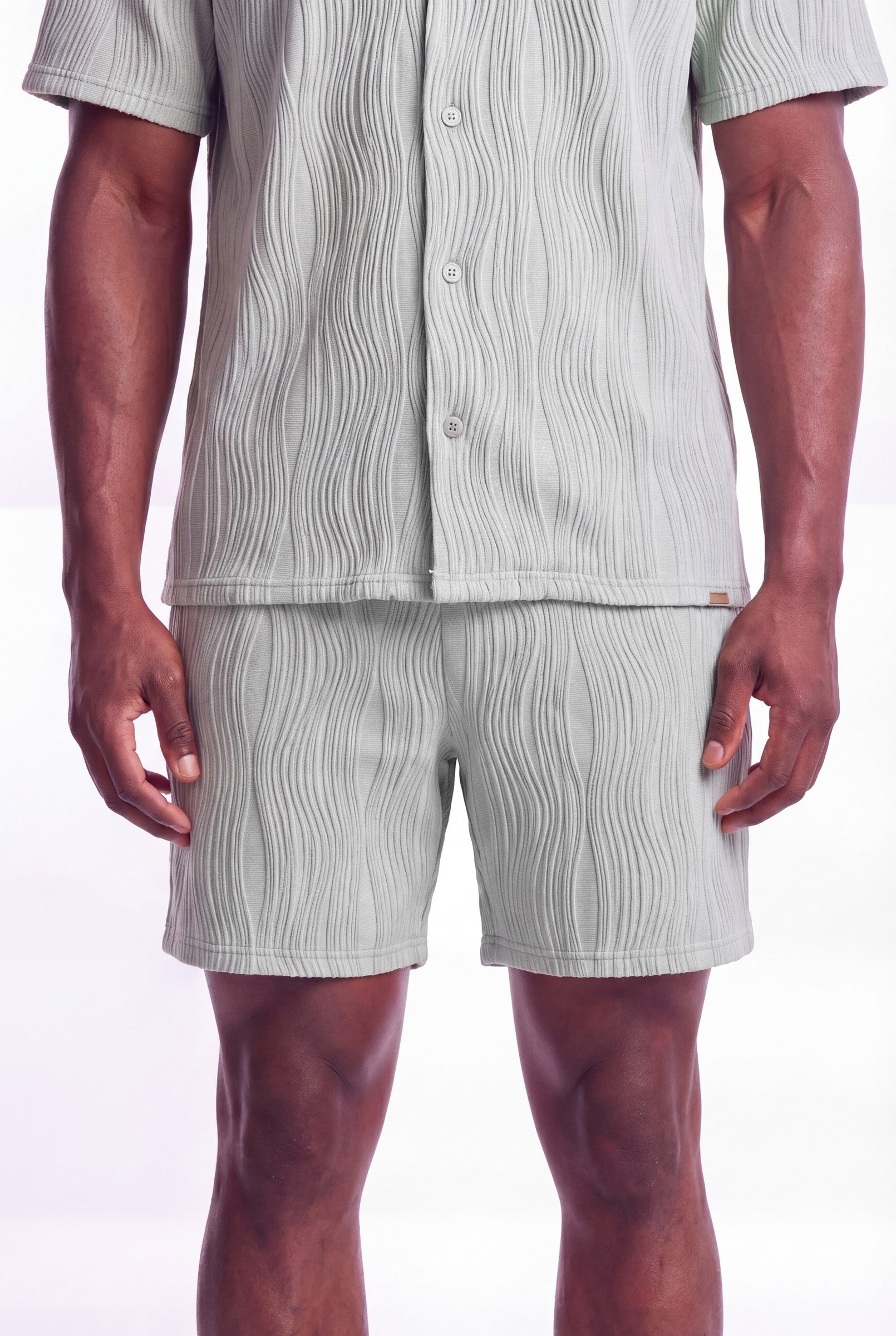 Men's Wave Textured Drawstring Shorts | Blackstone London