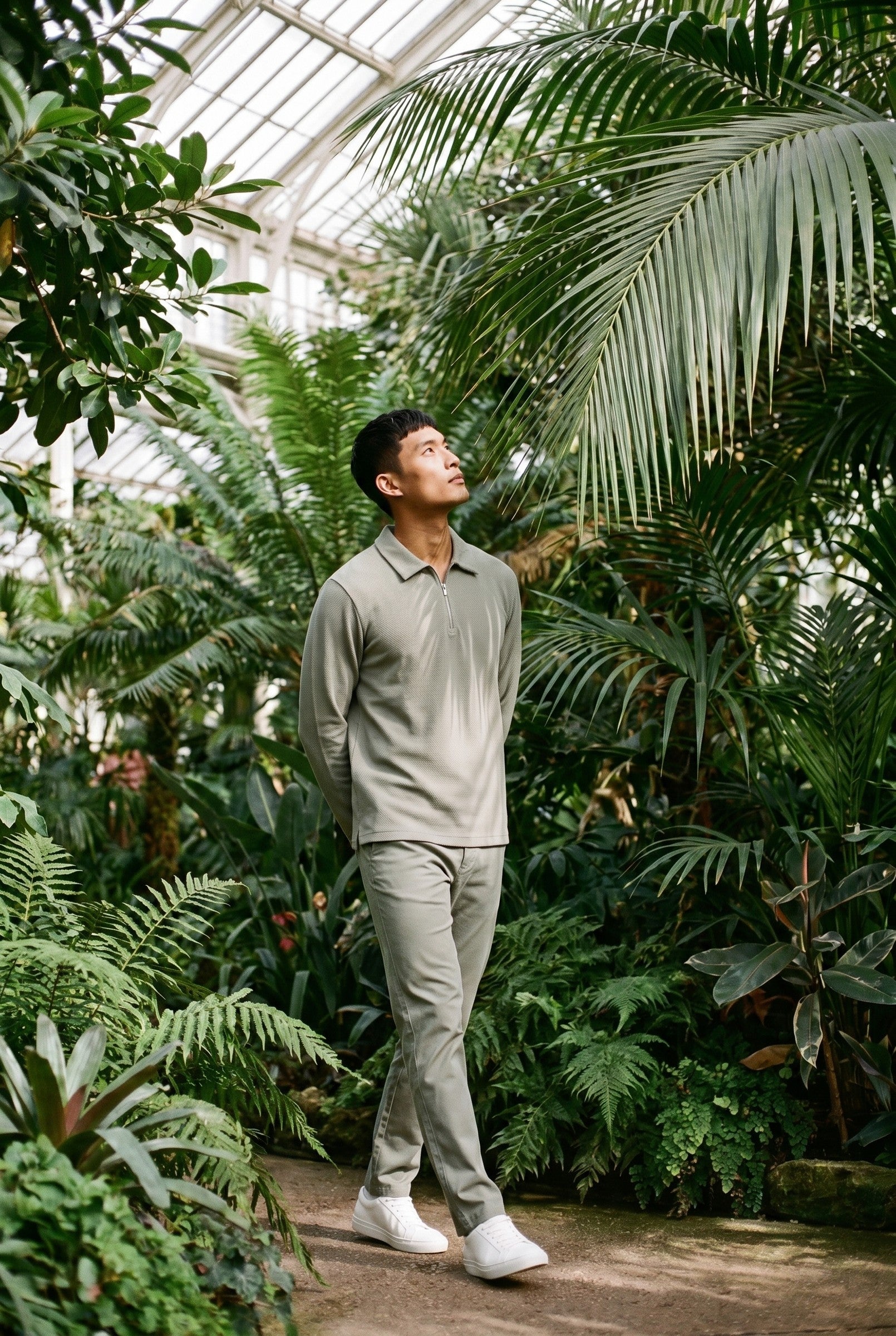 Men's Long Sleeve Textured Polo | Blackstone London