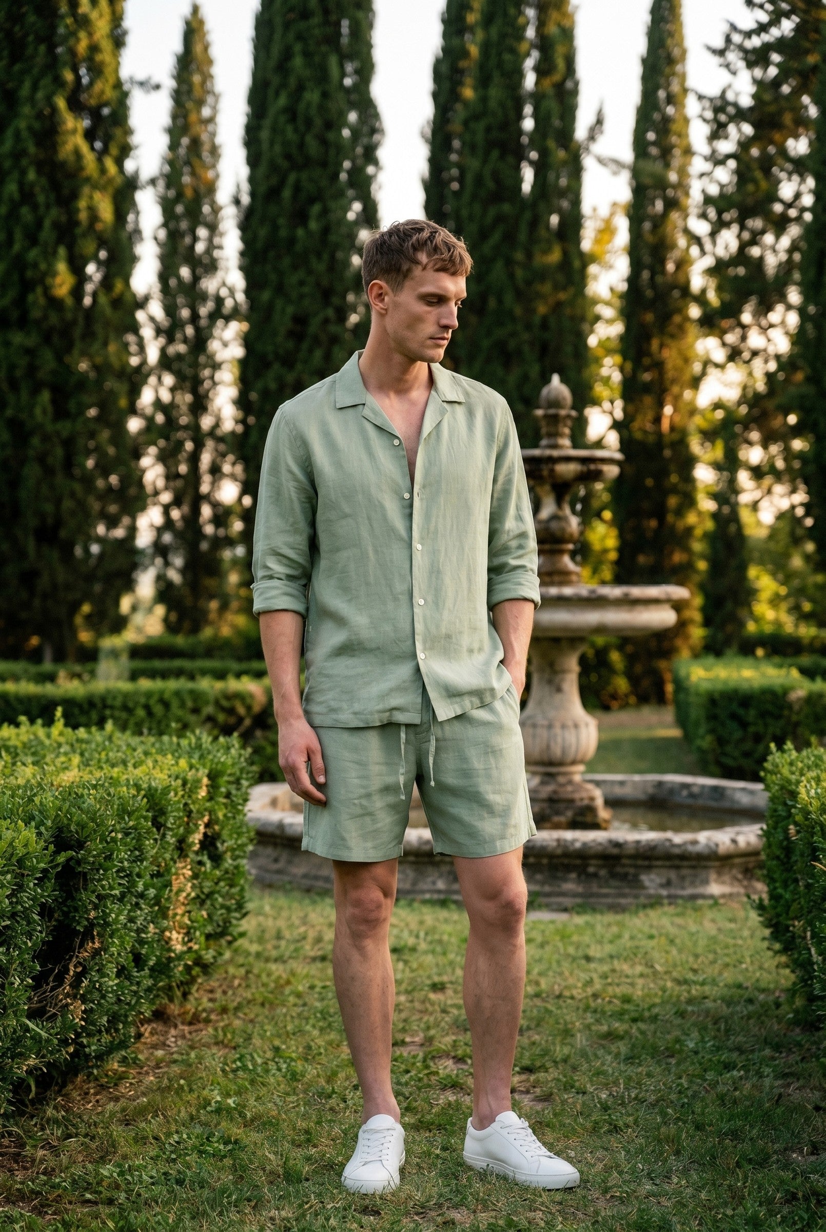 Men's Linen Leisure Drawstring Shorts | Blackstone London