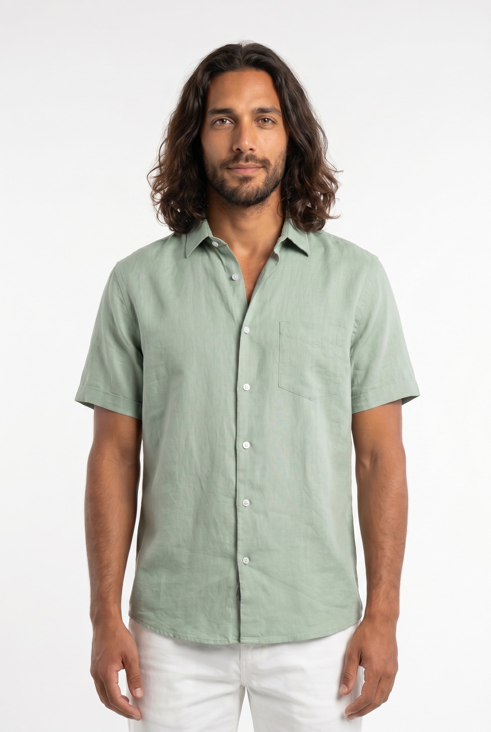 Men's Cotton Linen Short Sleeve Shirt | Blackstone London