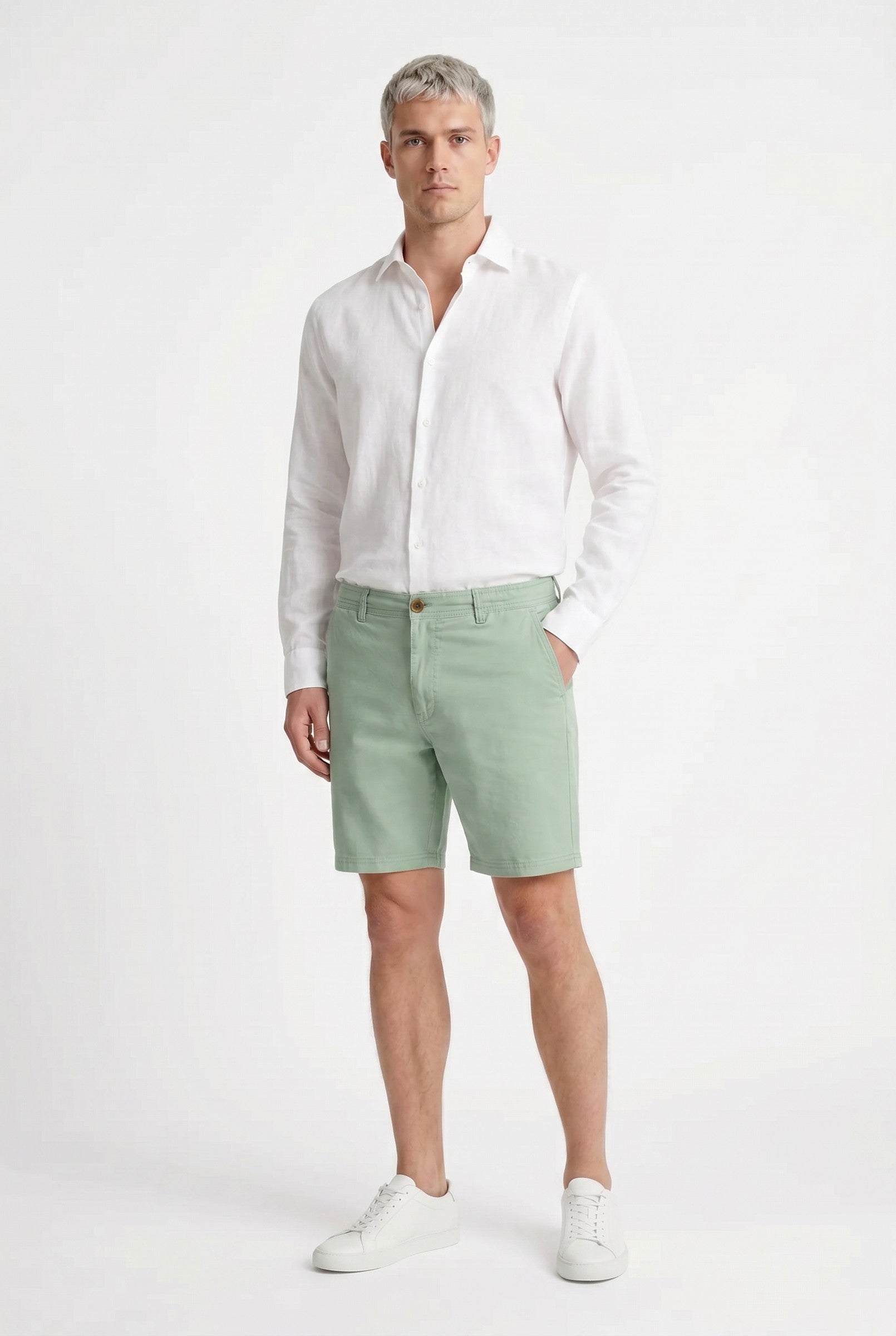 Men's Cotton Linen Chino Shorts | Blackstone London
