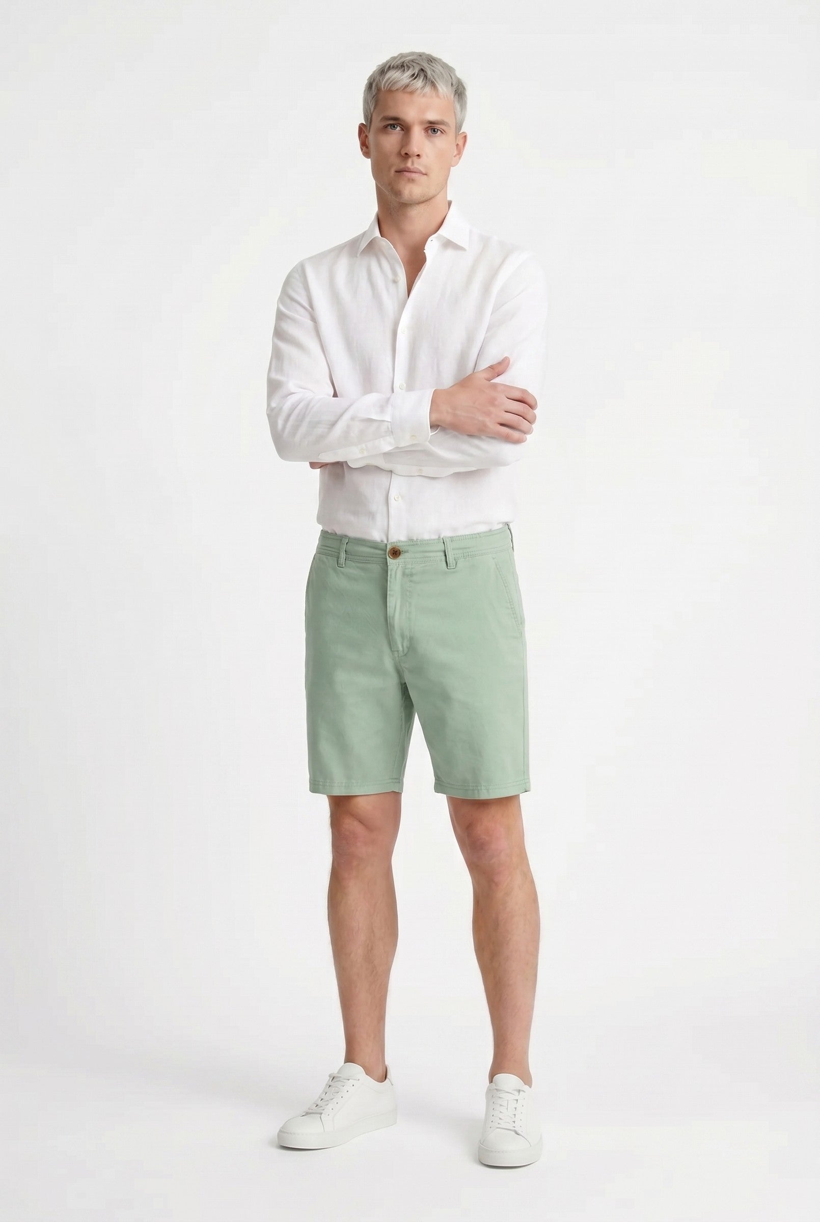 Men's Cotton Linen Chino Shorts | Blackstone London