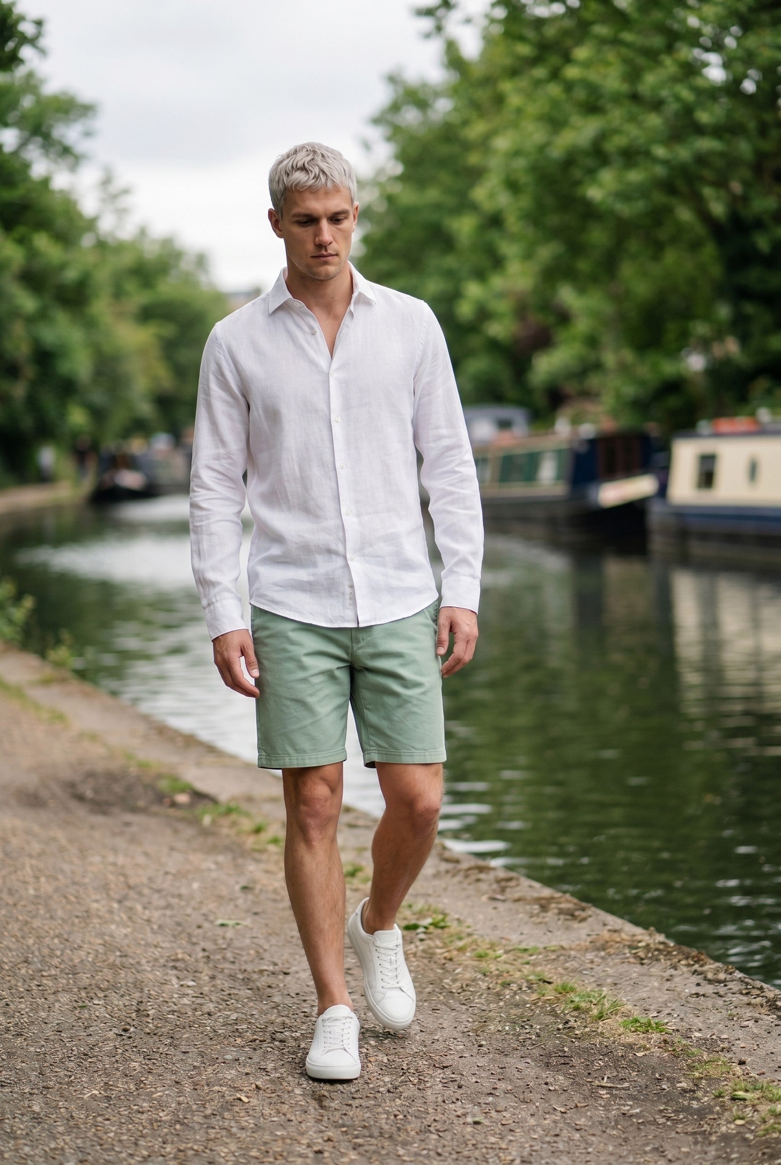Men's Cotton Linen Chino Shorts | Blackstone London