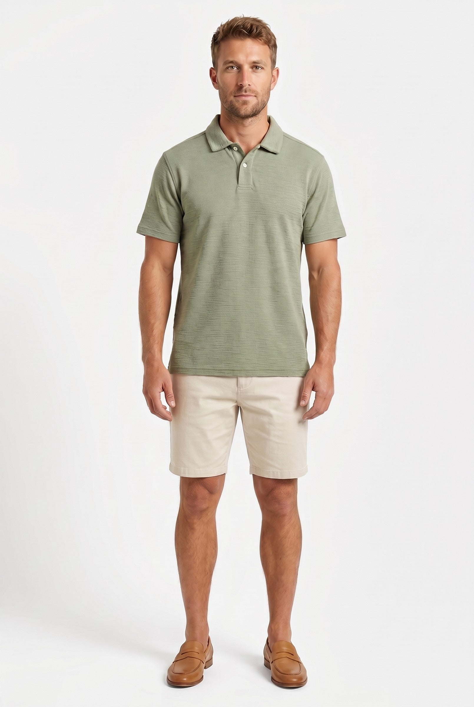 Men's Tonal Pique Polo Shirt | Blackstone London