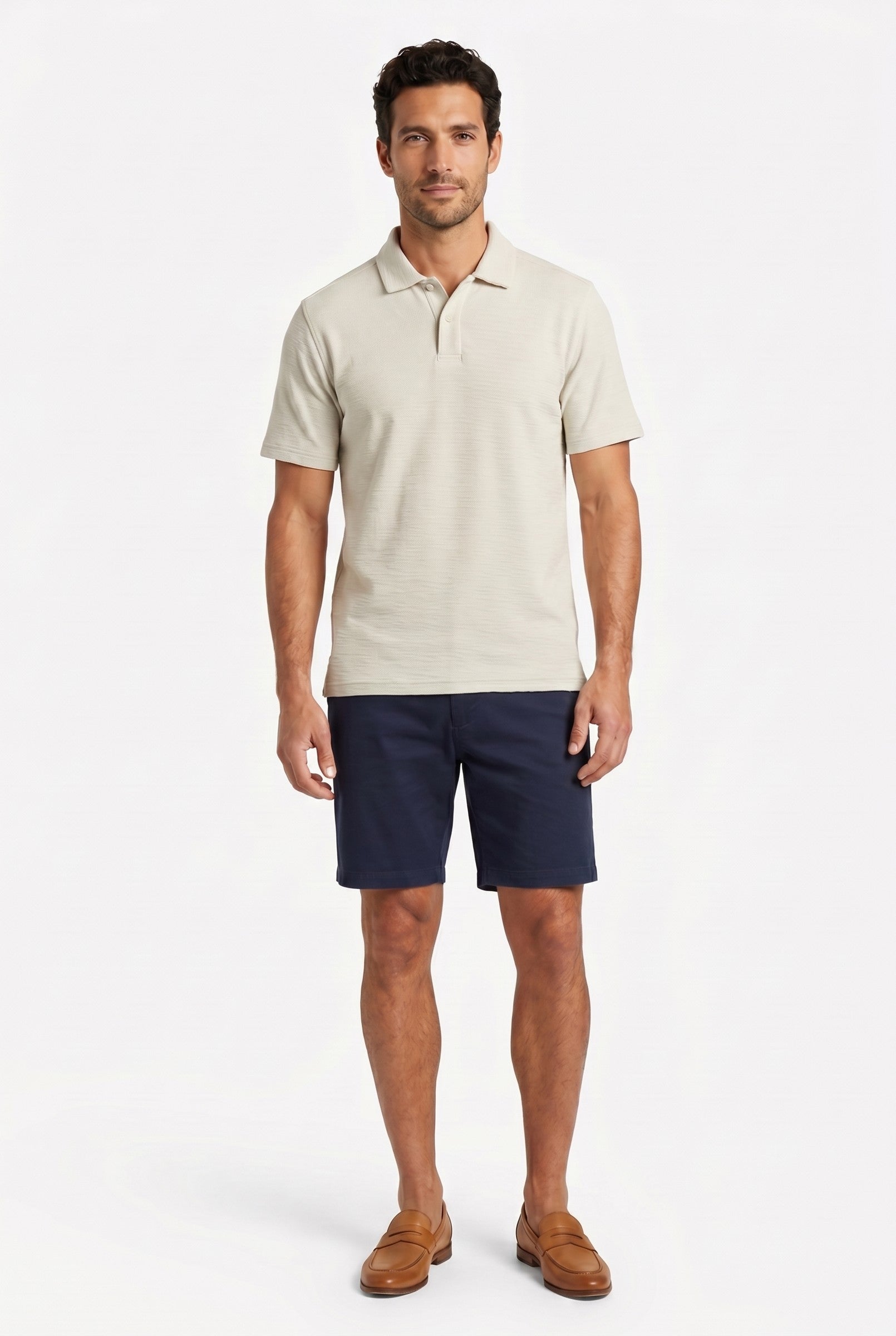 Men's Tonal Pique Polo Shirt | Blackstone London