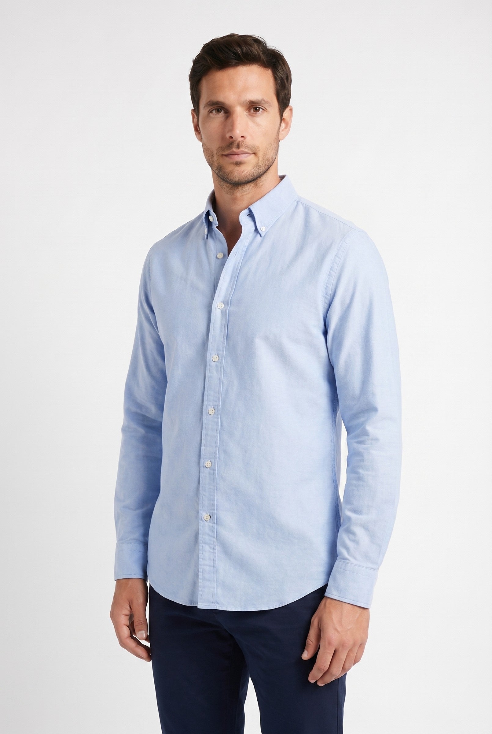 Men's Slim Fit Oxford Shirt Sky Blue | Blackstone London