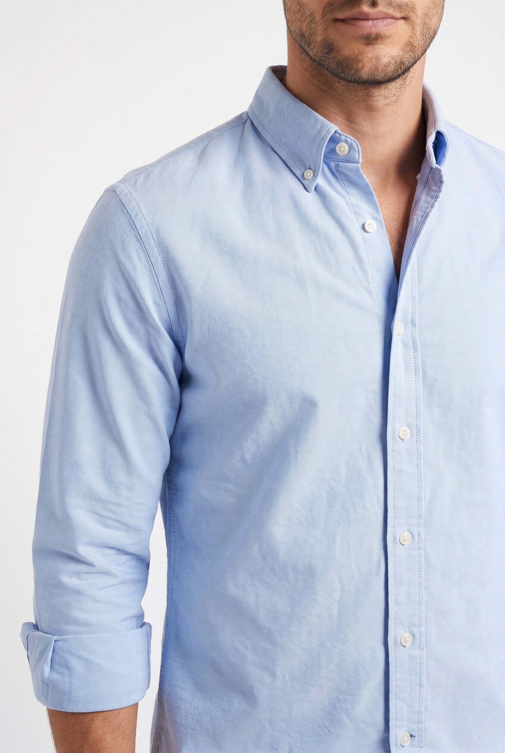 Men's Slim Fit Oxford Shirt Sky Blue | Blackstone London