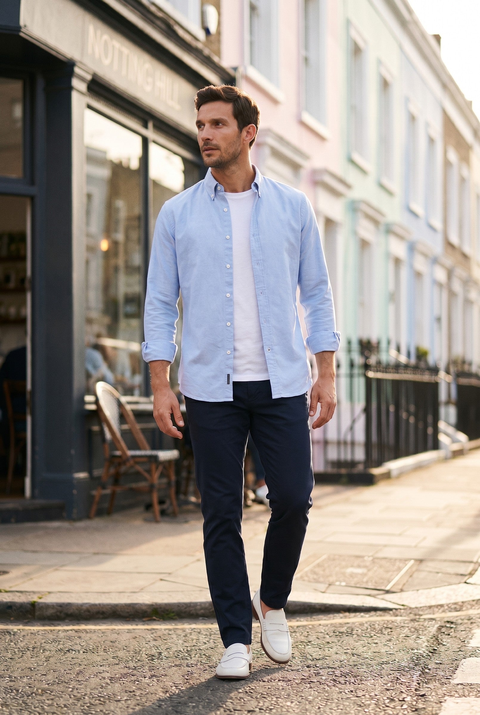 Men's Slim Fit Oxford Shirt Sky Blue | Blackstone London