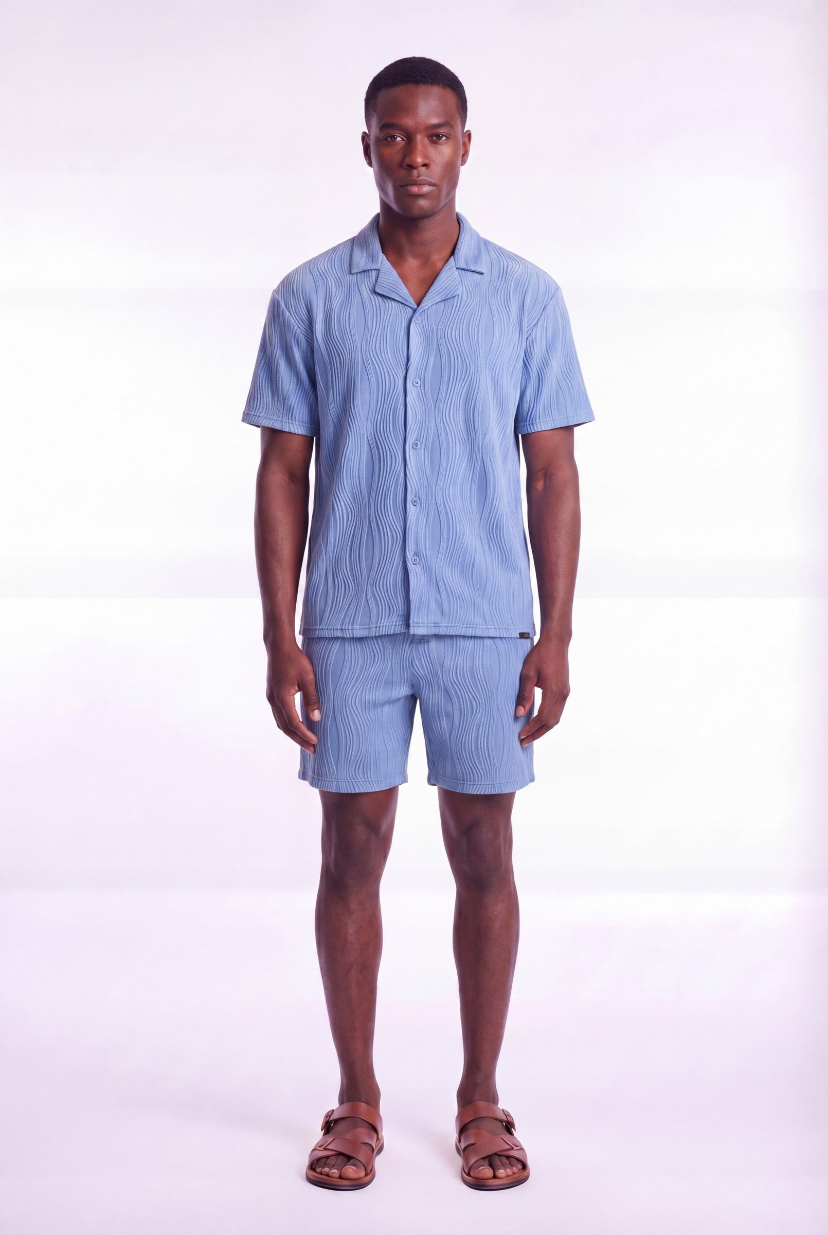 Men's Wave Textured Drawstring Shorts | Blackstone London