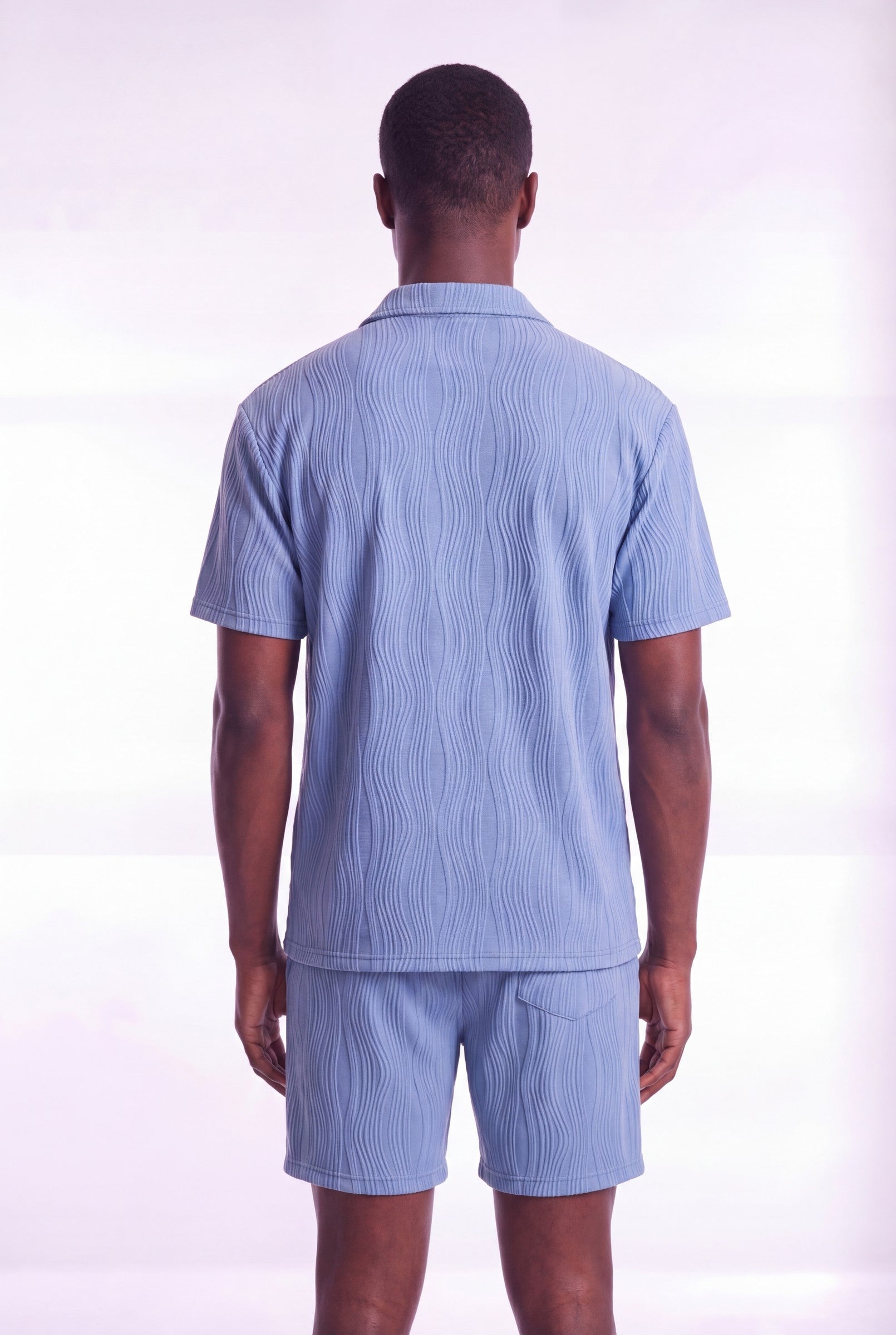 Men's Wave Textured Camp Collar Shirt | Blackstone London