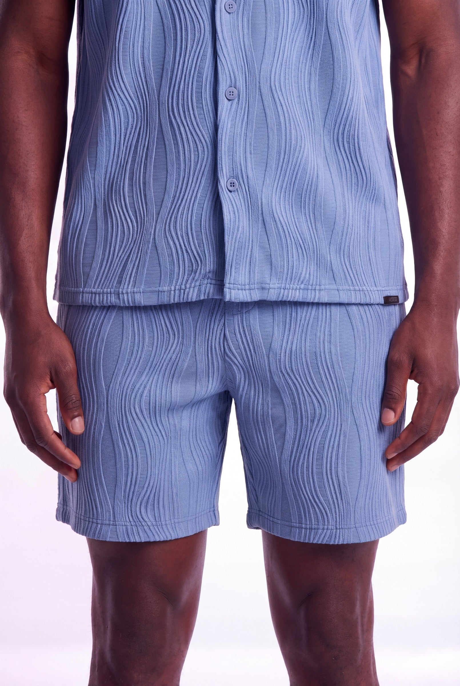 Men's Wave Textured Drawstring Shorts | Blackstone London