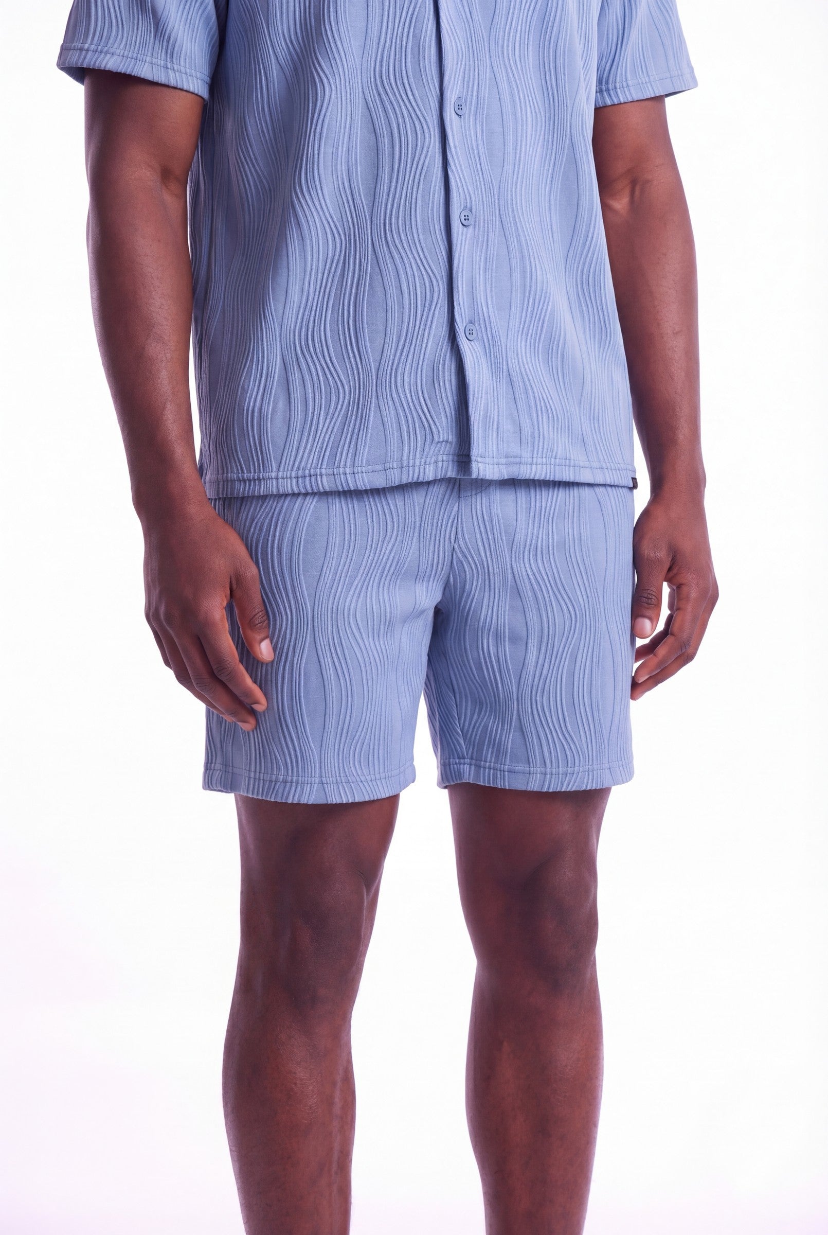 Men's Wave Textured Drawstring Shorts | Blackstone London