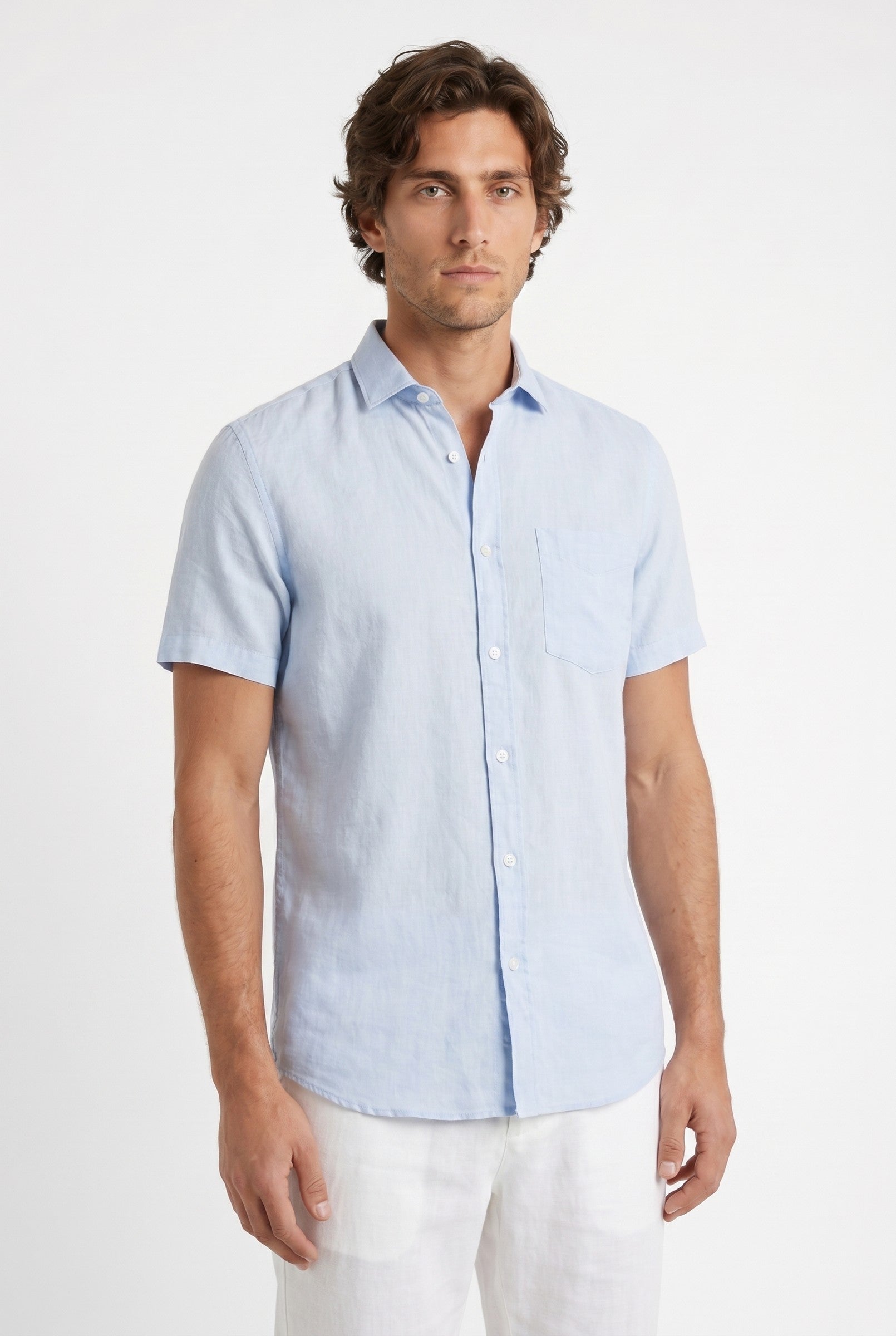 Men's Cotton Linen Short Sleeve Shirt | Blackstone London