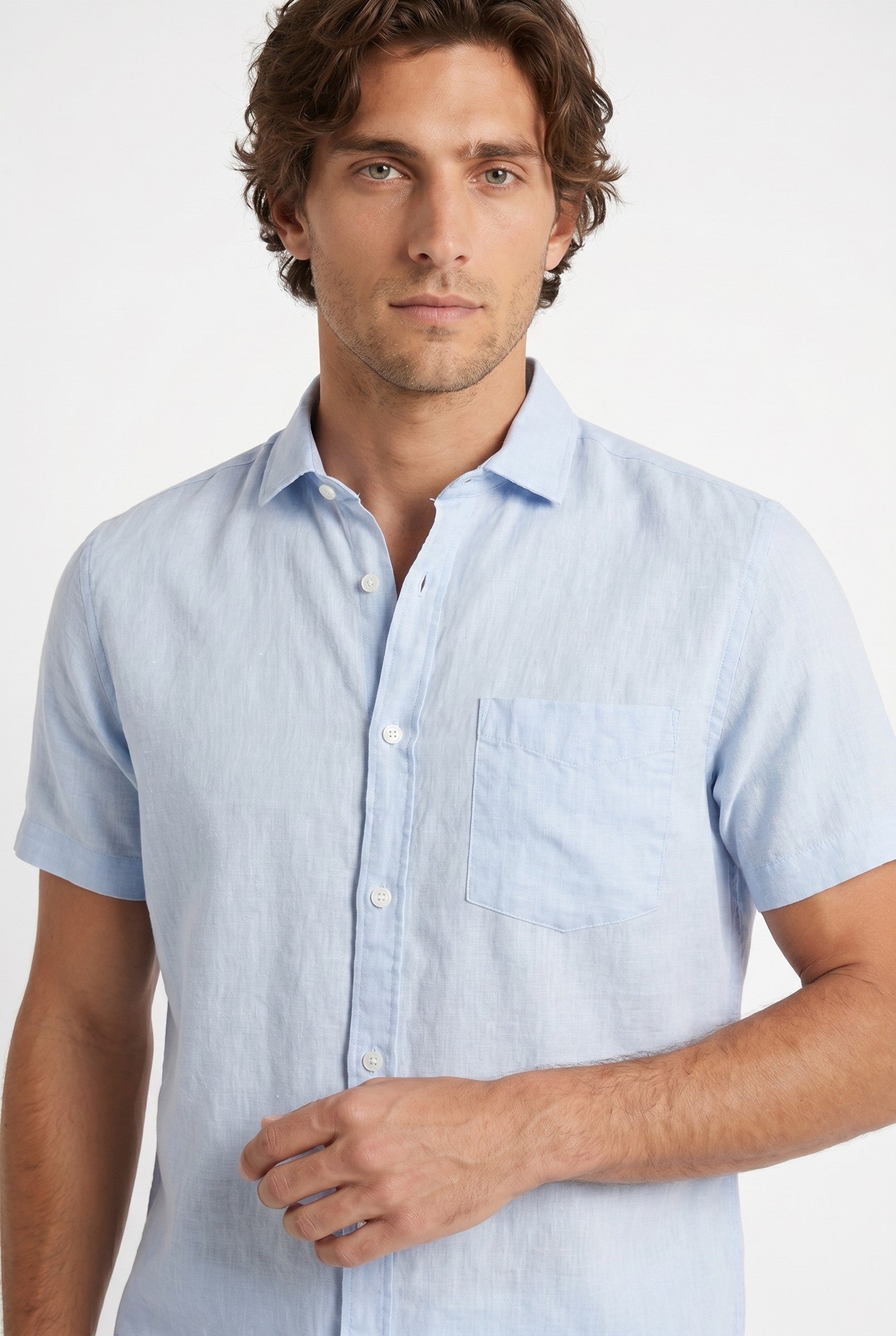 Men's Cotton Linen Short Sleeve Shirt | Blackstone London