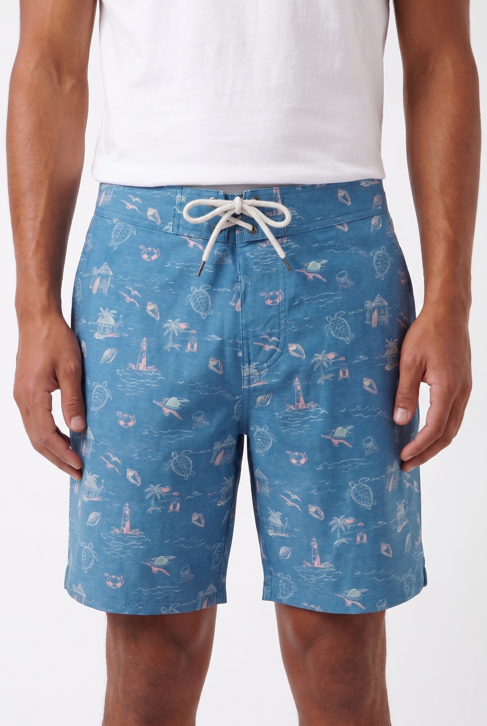 Men's Sky Blue Tropical Board Shorts | Blackstone London