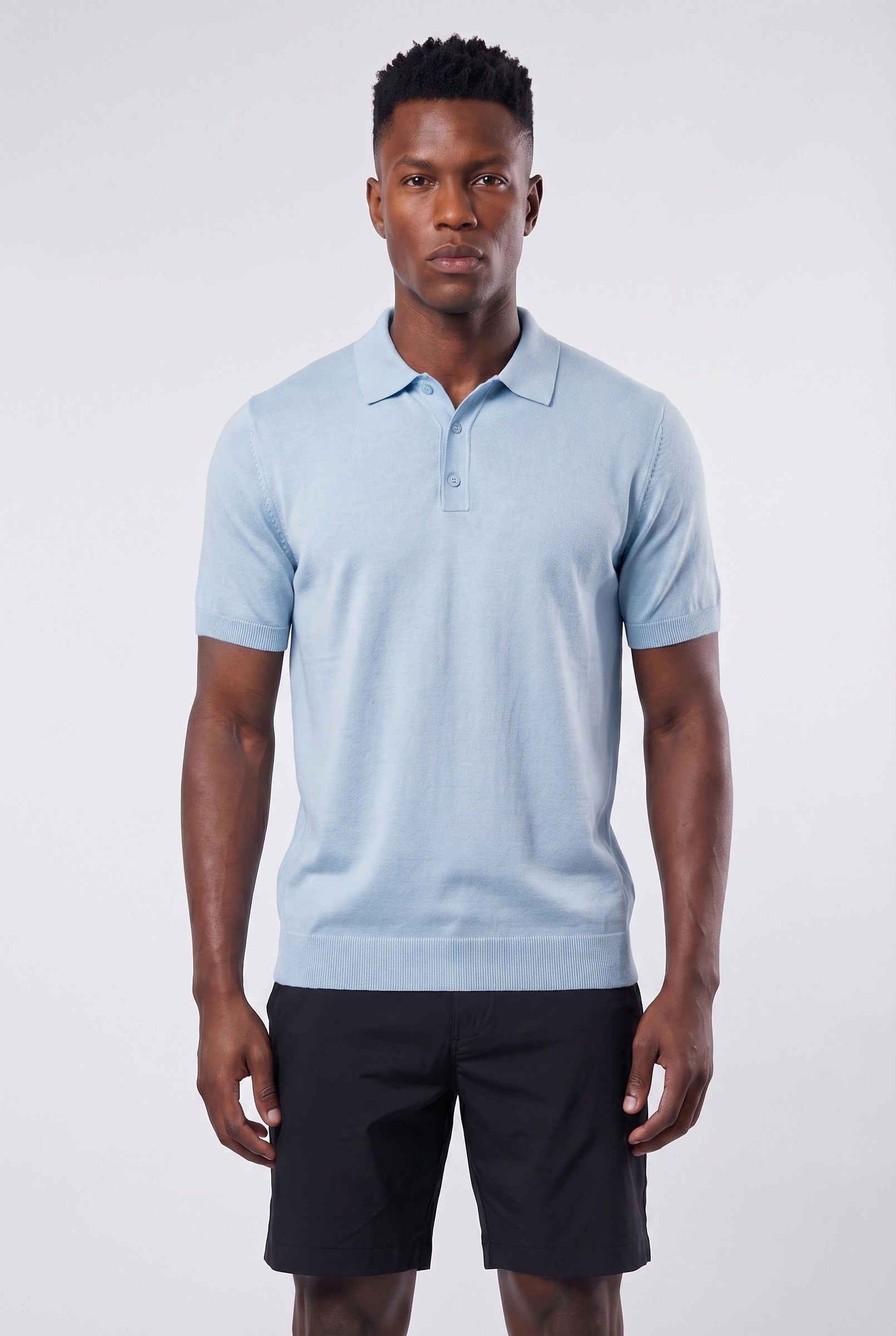 Men's Fine Knit Polo Shirt | Blackstone London