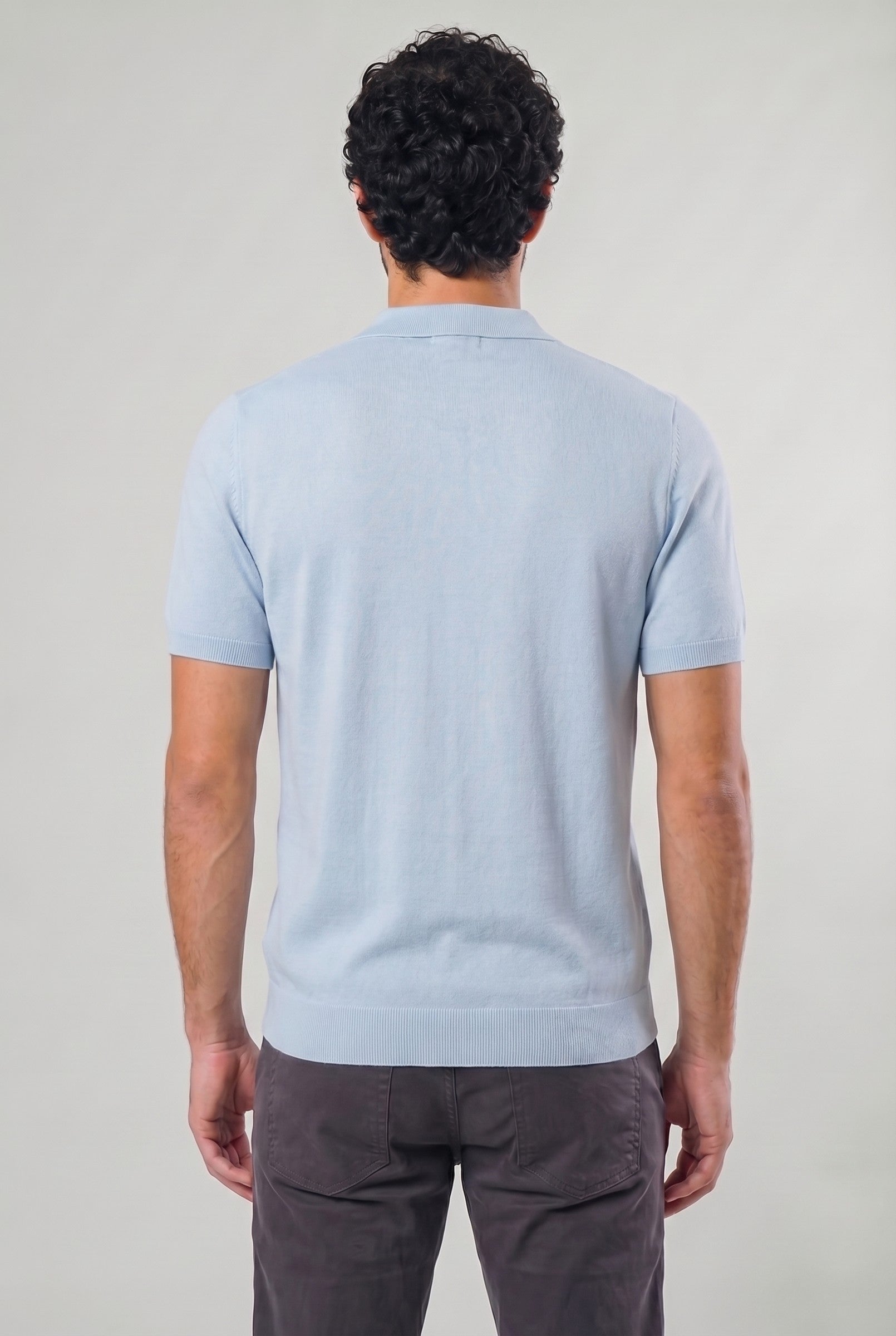 Men's Knitted Button-Up Polo Shirt | Blackstone London