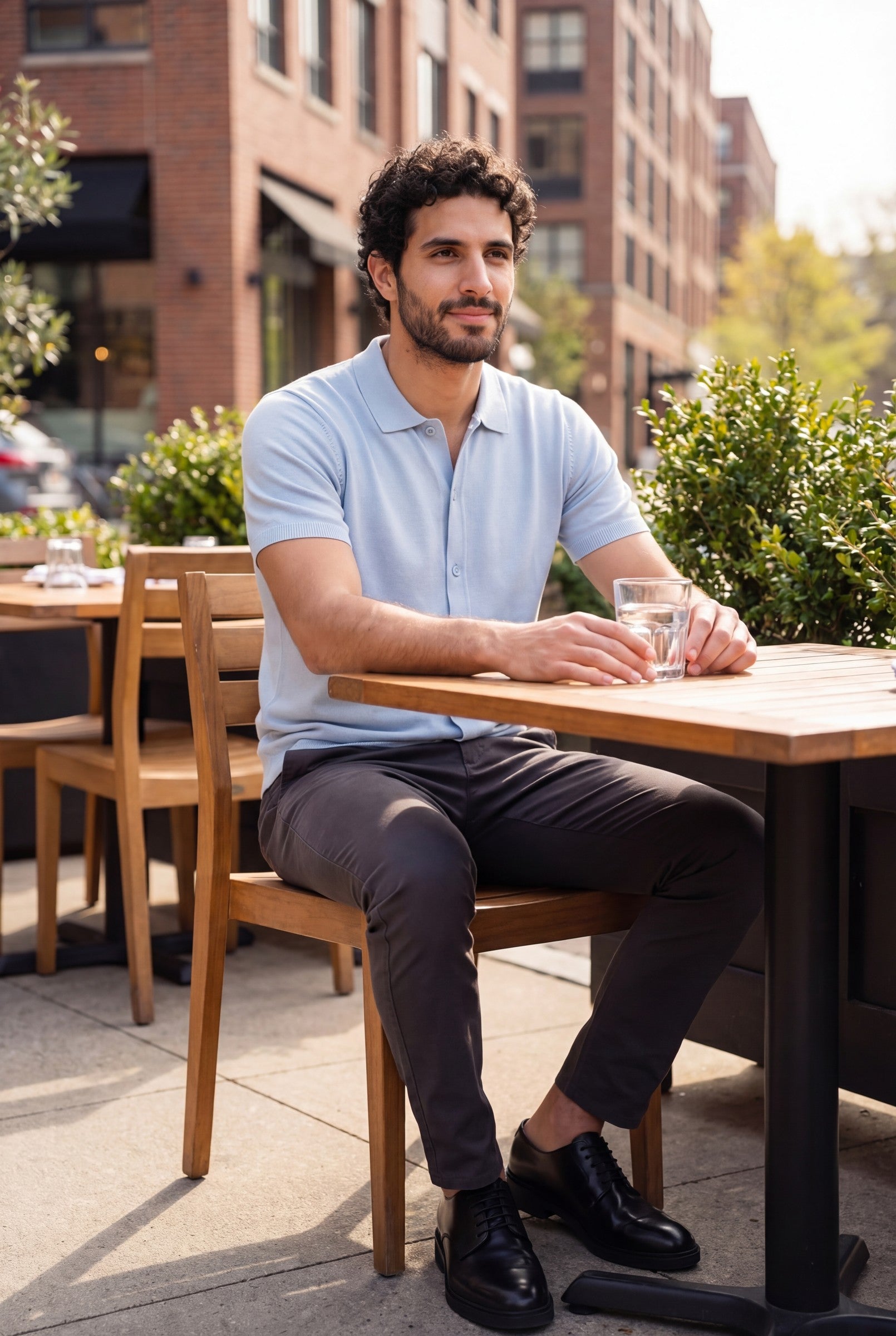 Men's Knitted Button-Up Polo Shirt | Blackstone London
