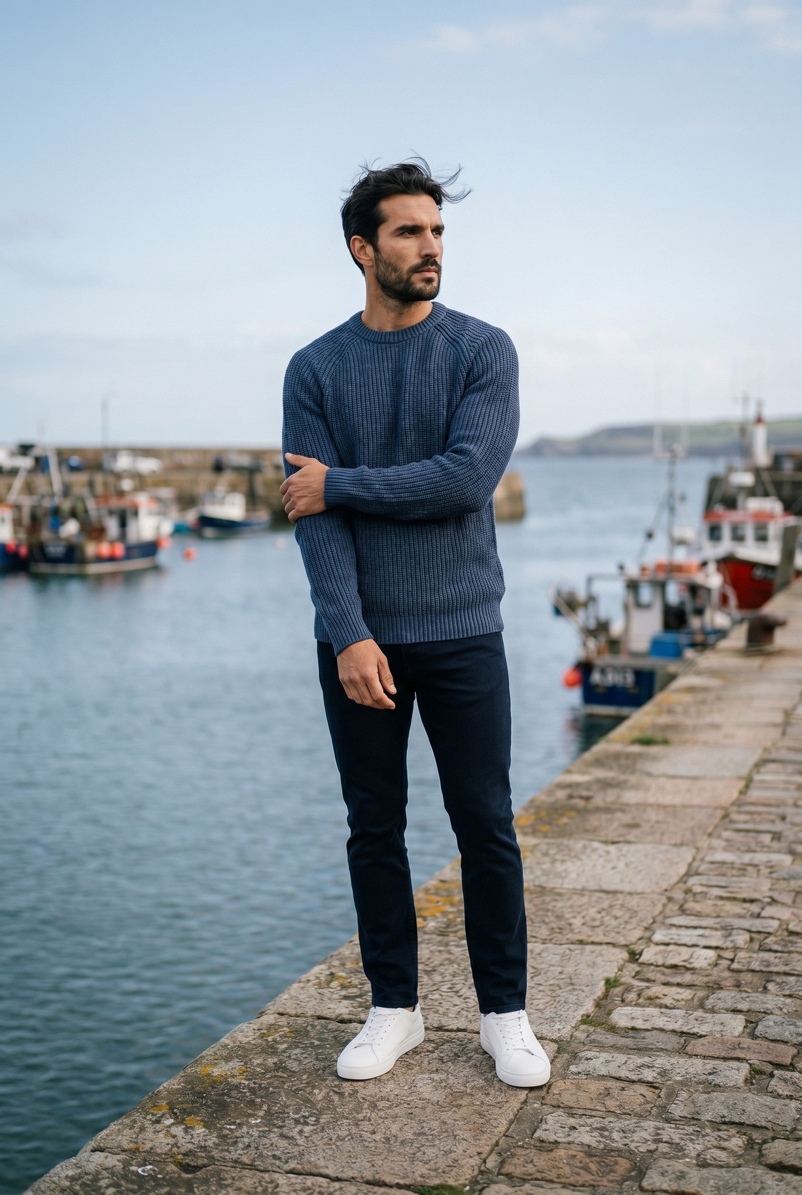 Men's 100% Cotton Fisherman Knit Jumper | Blackstone London