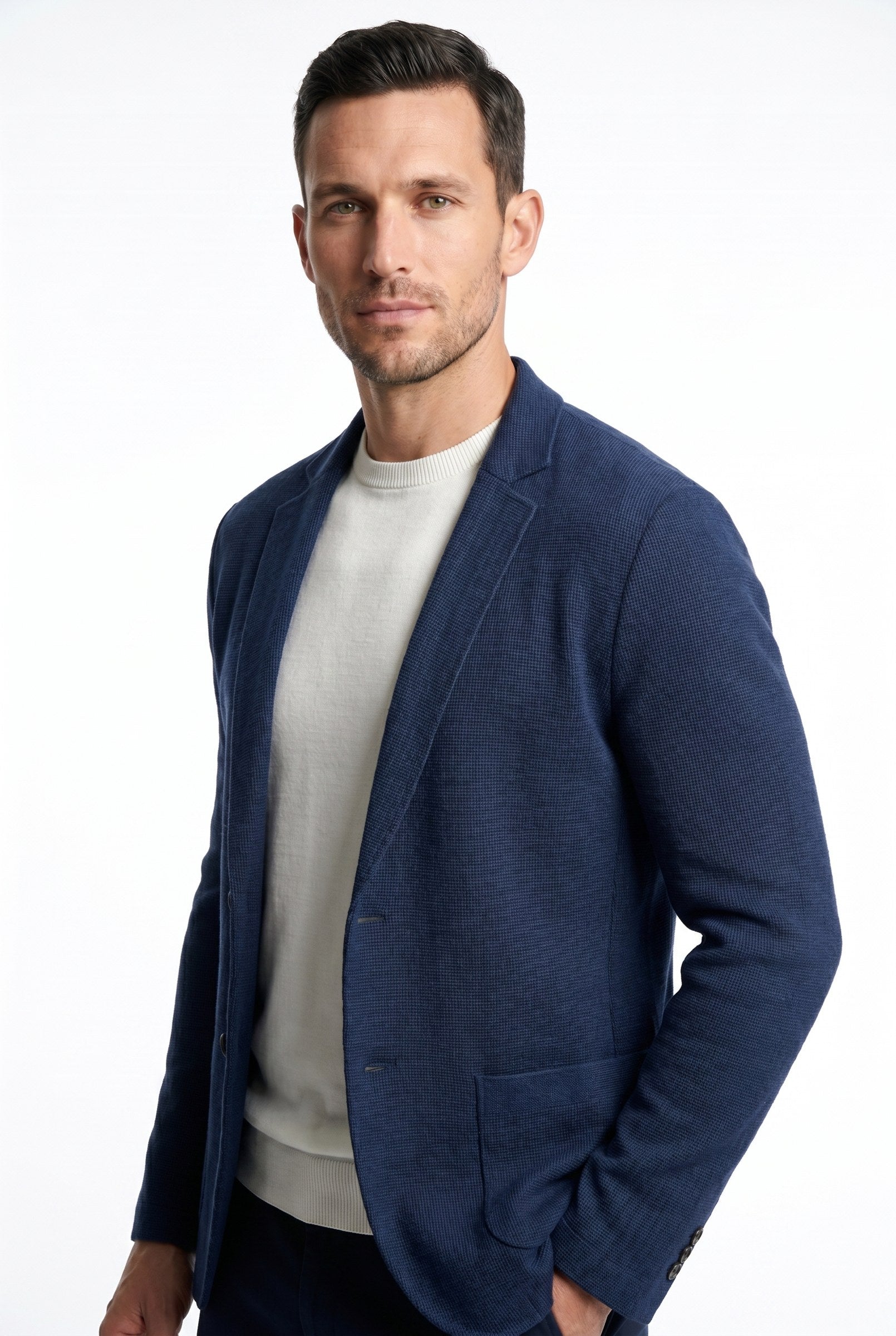 Men's Knitted Deconstructed Blazer | Blackstone London