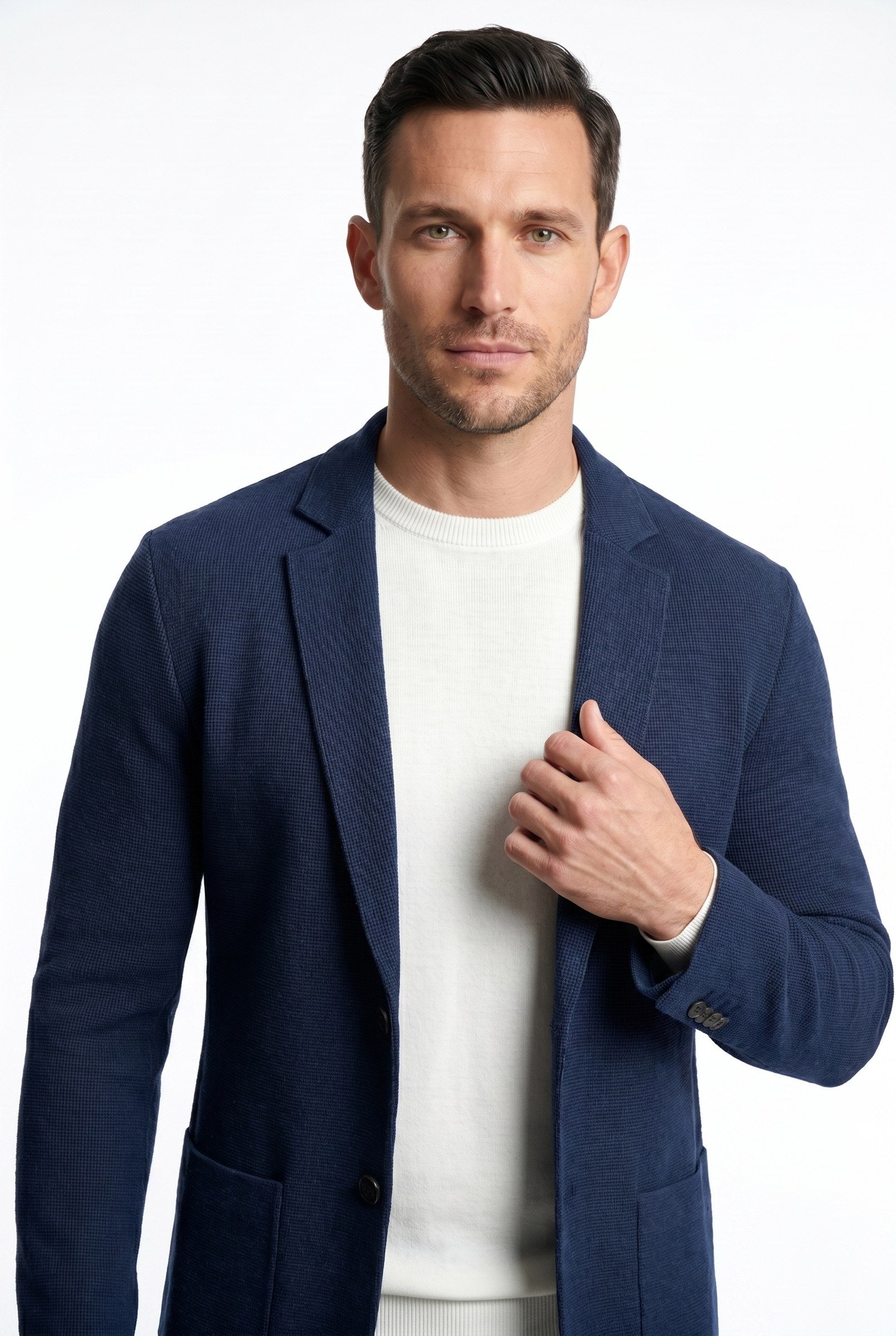 Men's Knitted Deconstructed Blazer | Blackstone London