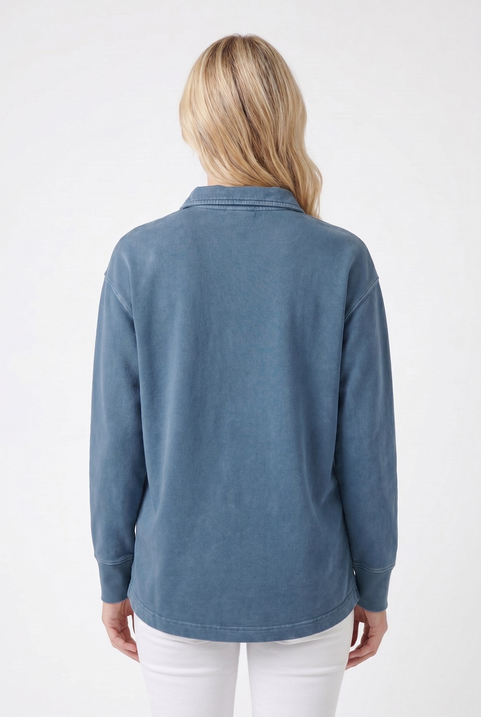 Women's Half-Button Washed Sweater | Blackstone London