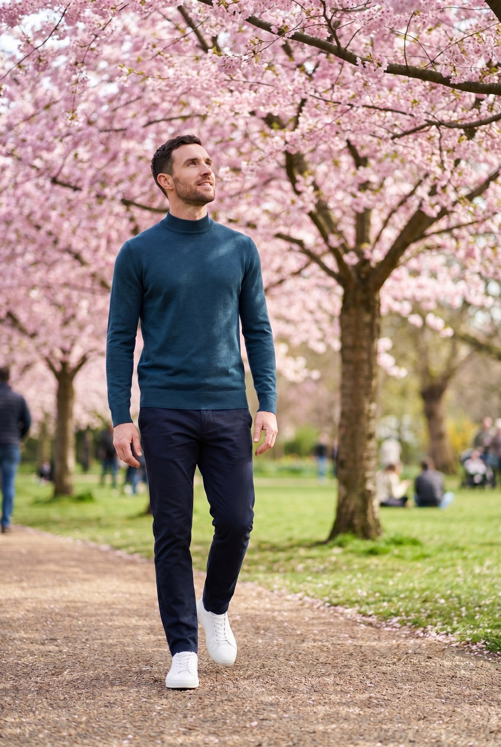 Men's Ultra Fine Cotton Mock Neck Jumper | Blackstone London