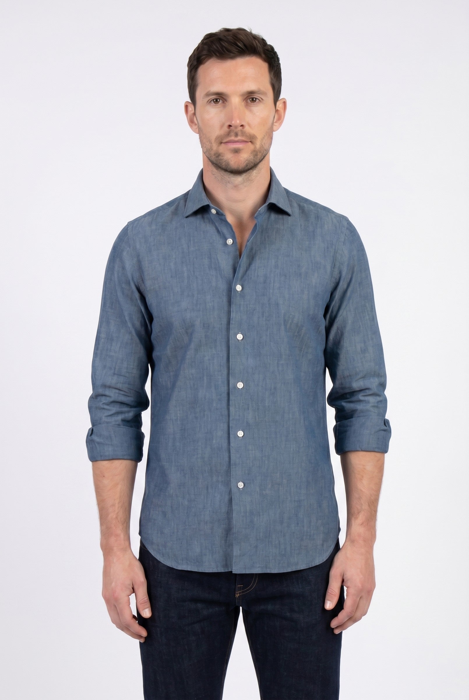 Men's Slim Chambray Shirt | Blackstone London