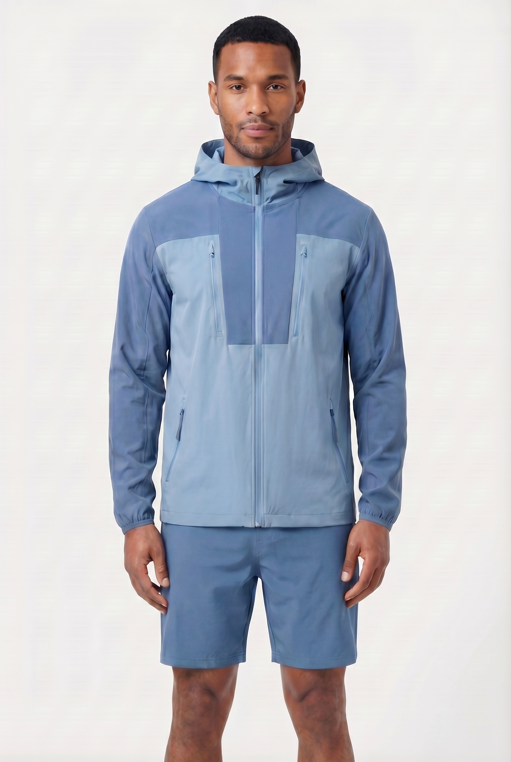 Men's Lightweight Hooded Jacket & Shorts 2-Piece Set | Blackstone London