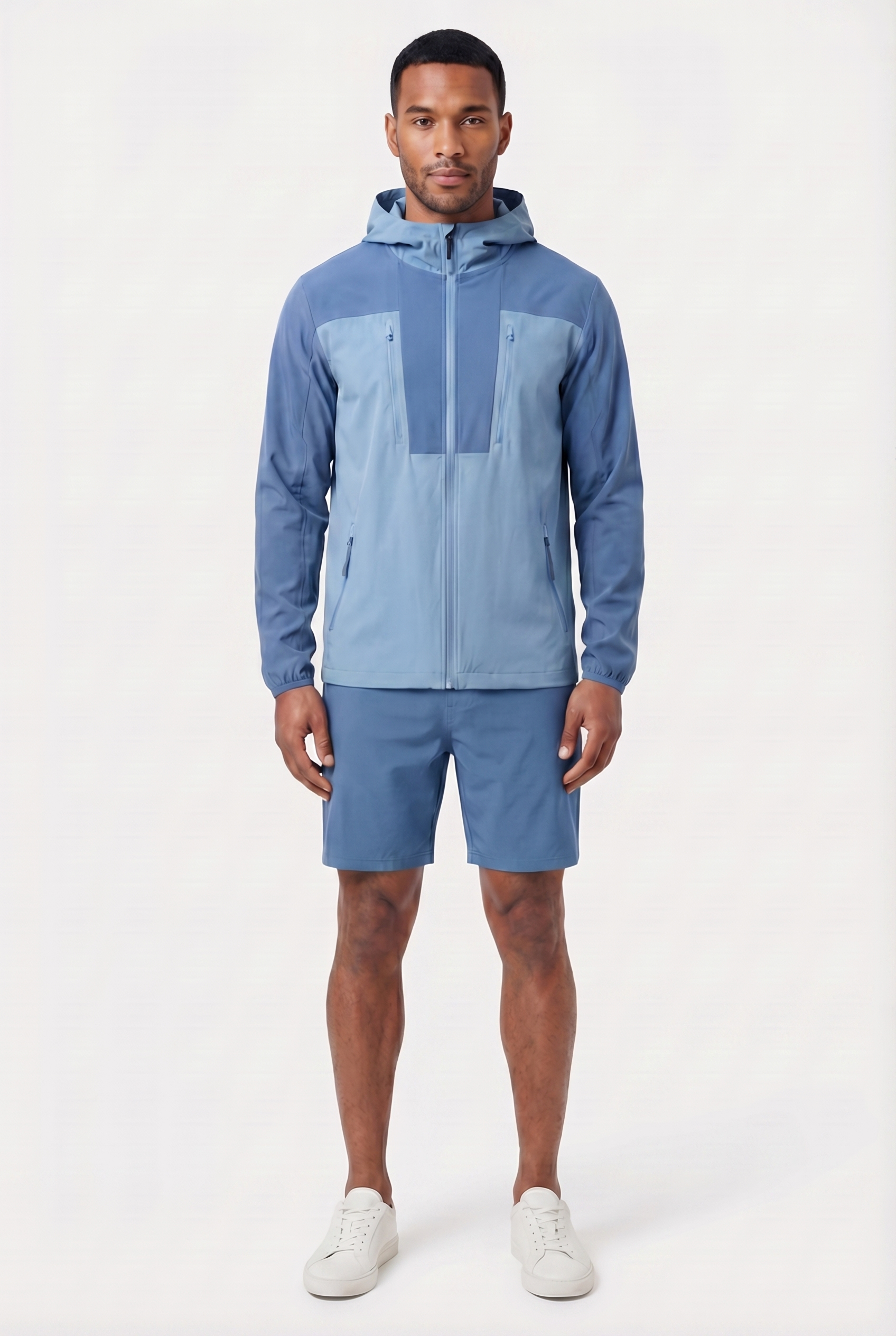 Men's Lightweight Hooded Jacket & Shorts 2-Piece Set | Blackstone London