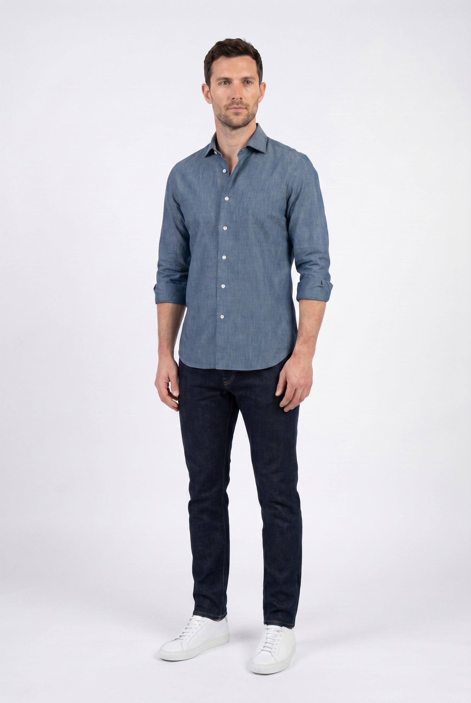 Men's Slim Chambray Shirt | Blackstone London