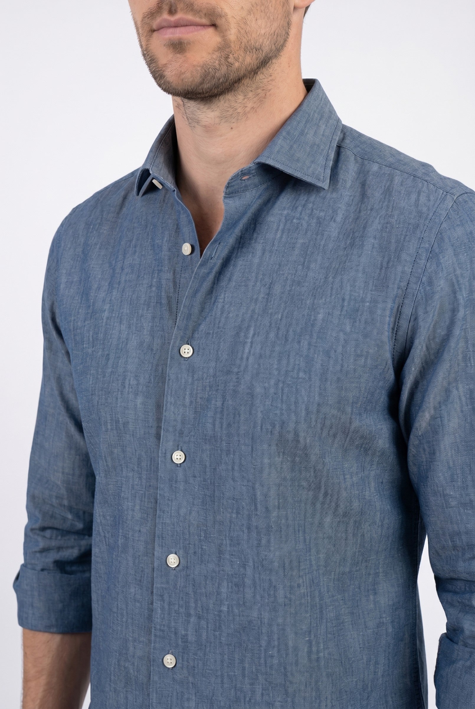 Men's Slim Chambray Shirt | Blackstone London