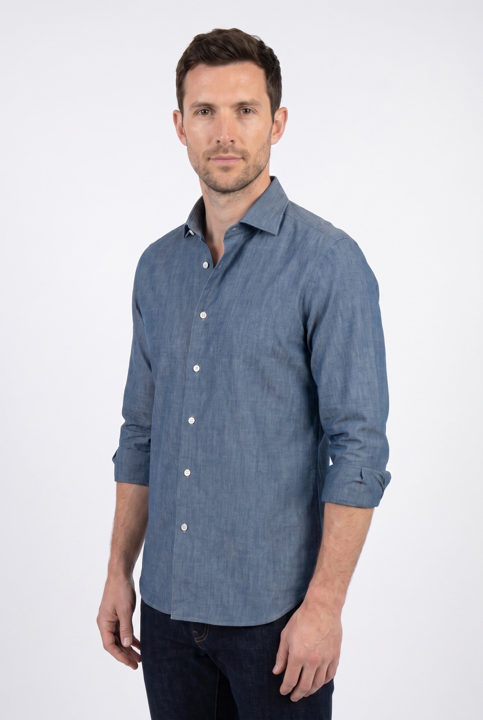 Men's Slim Chambray Shirt | Blackstone London