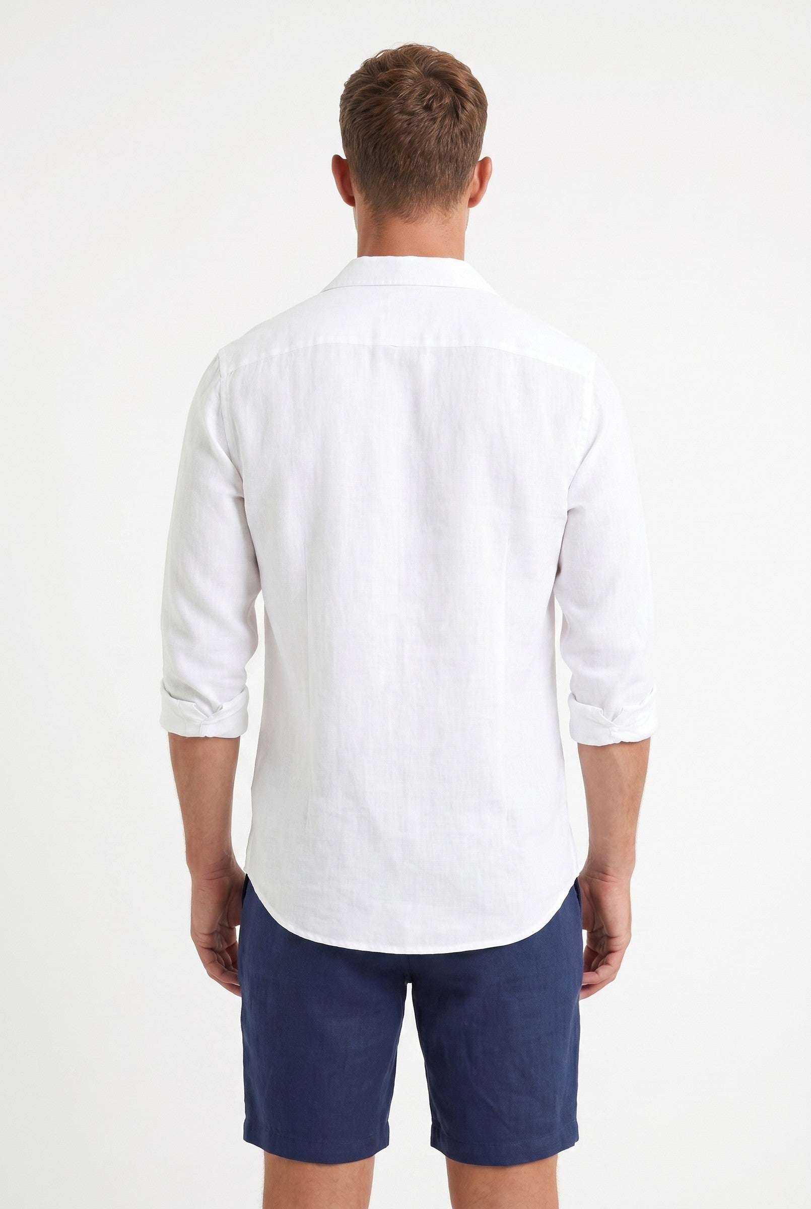 Men's Stretch Linen Blend Cuban Collar Shirt | Blackstone London