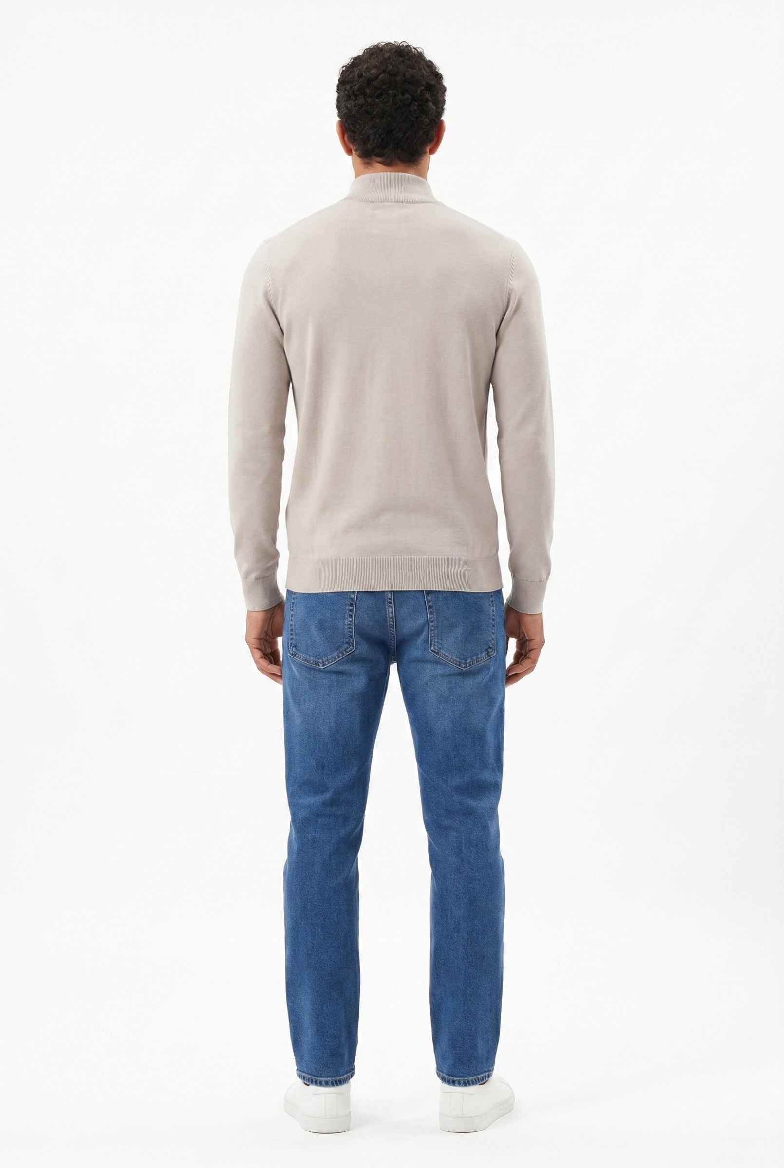 Men's Cotton Knitted Half Zip Funnel Neck Jumper | Blackstone London